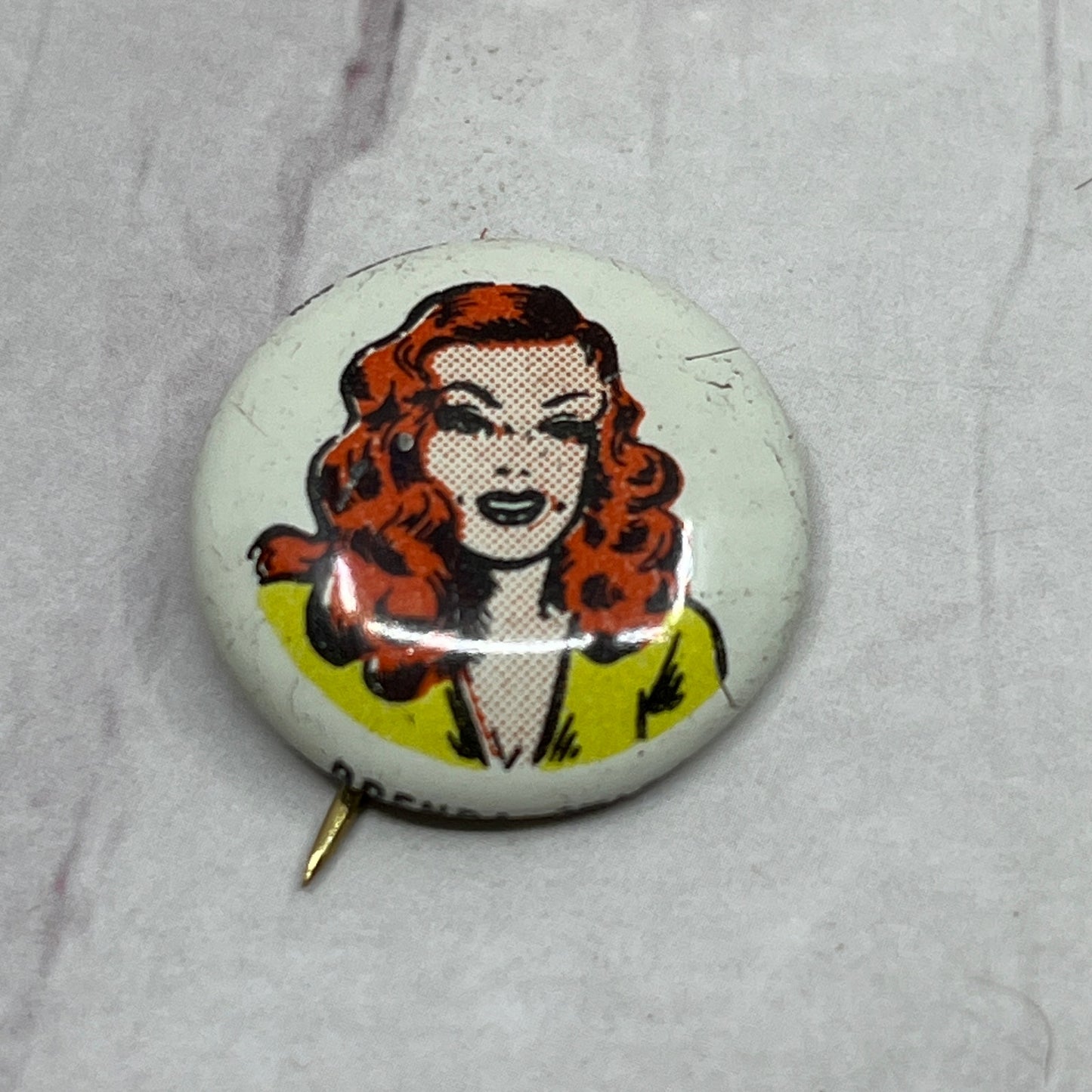 1946 Kellogg's Pep Pin Brenda Starr Comic Pinback Button Cereal Premium SE2