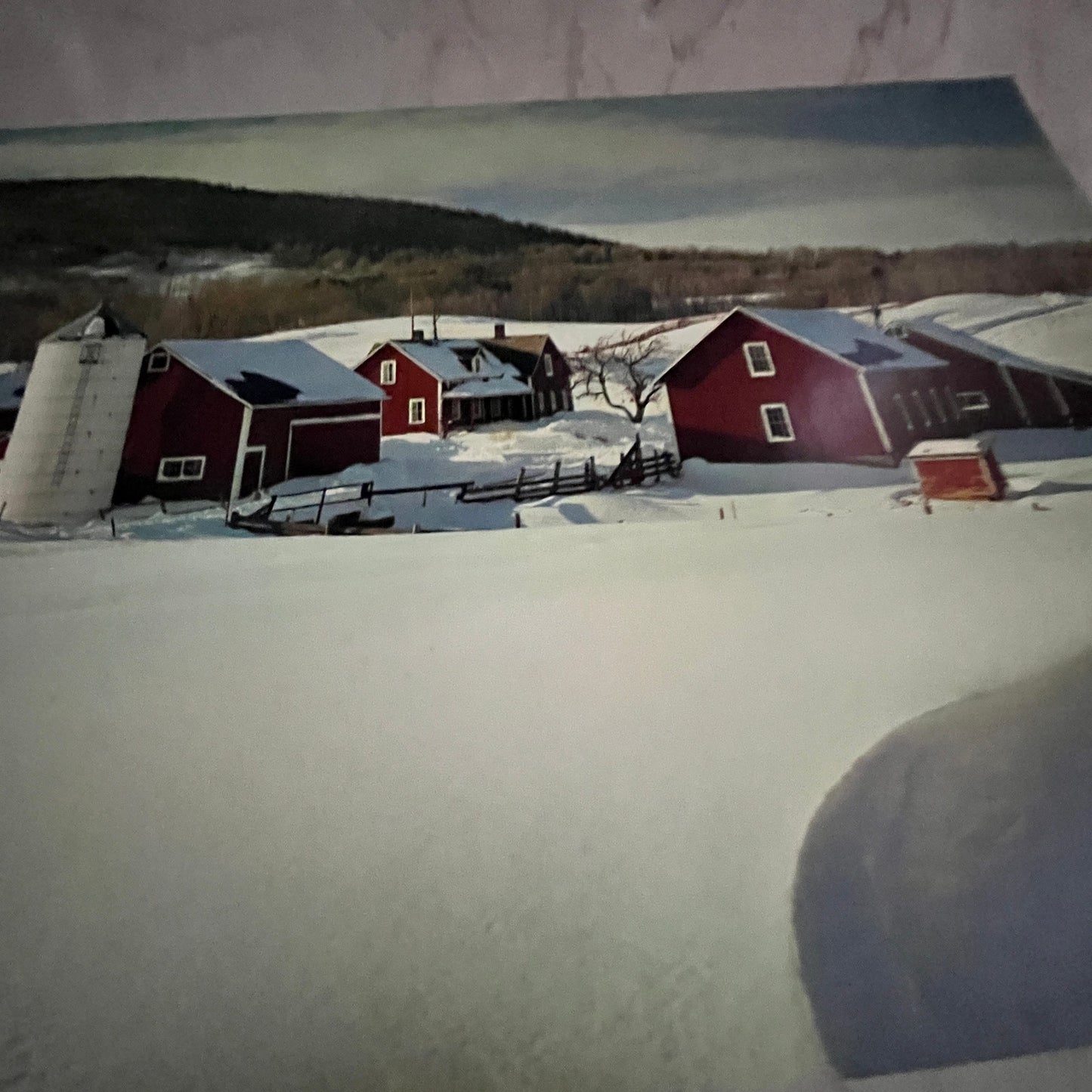 Hilltop View of Vermont Winter Read Farmstead 12x16" Art Print FL1