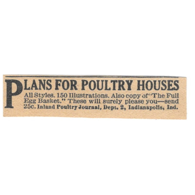 Island Poultry Journal Indianapolis Indiana 1920 Ad AG2-S9