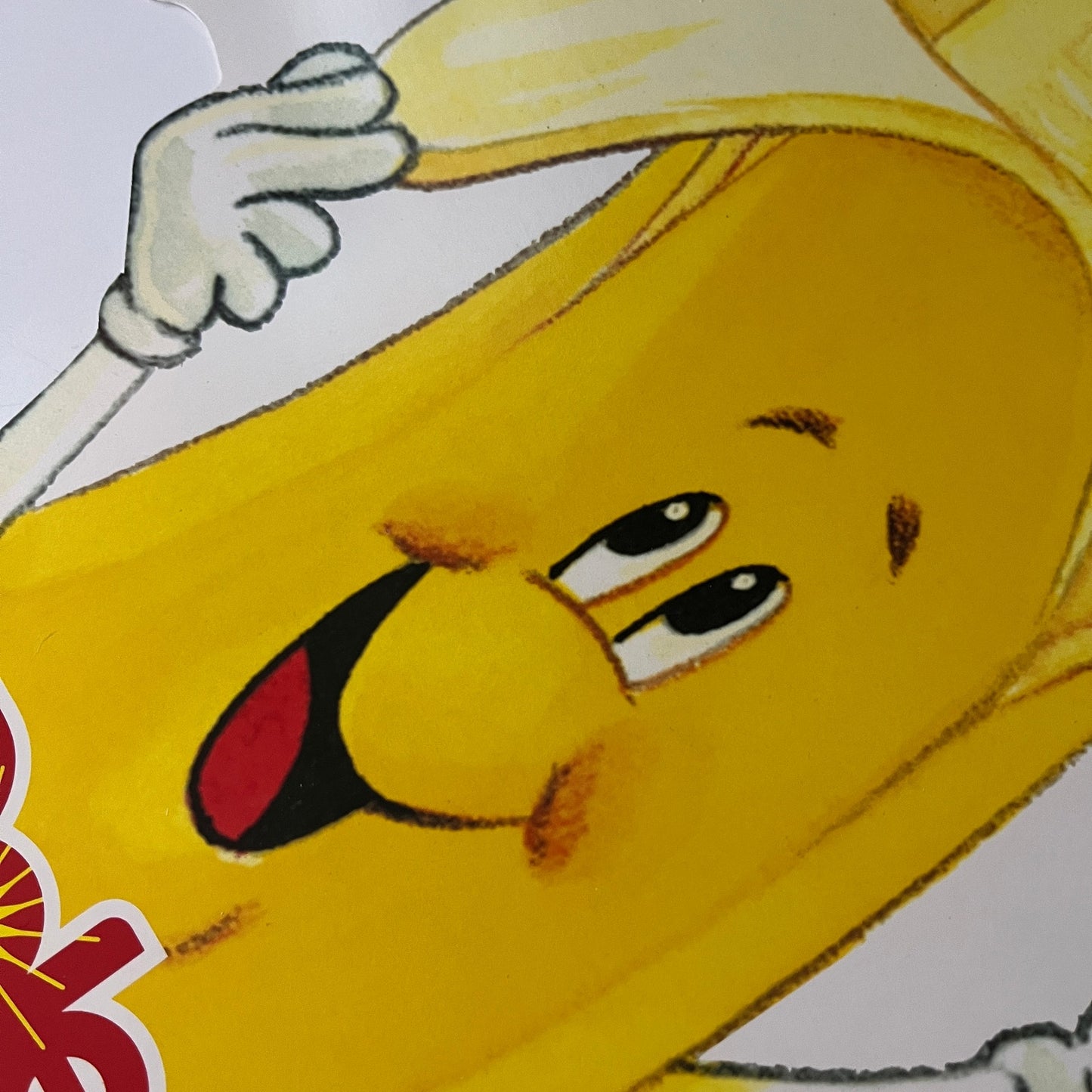 Original 1992 Dole Bobby Banana Two Sided Advertising Store Display Sign 12x26"