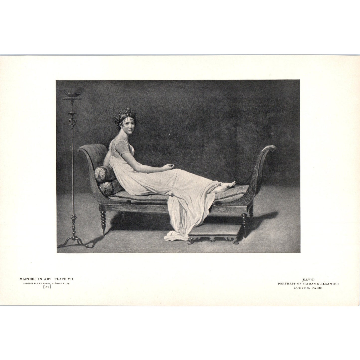 Portrait of Madame Recamier - David 1906 Victorian Art Print AB8-MA3