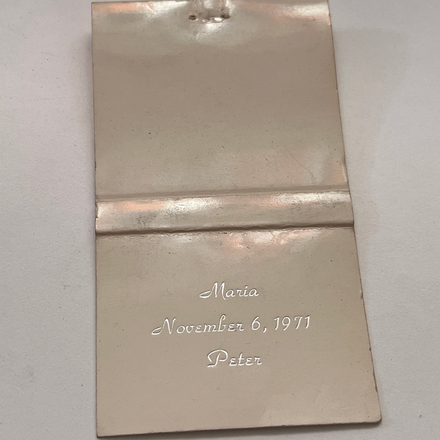 Maria & Peter Wedding Nov 6, 1971 Monogrammed Vintage Matchbook Cover MM3-1