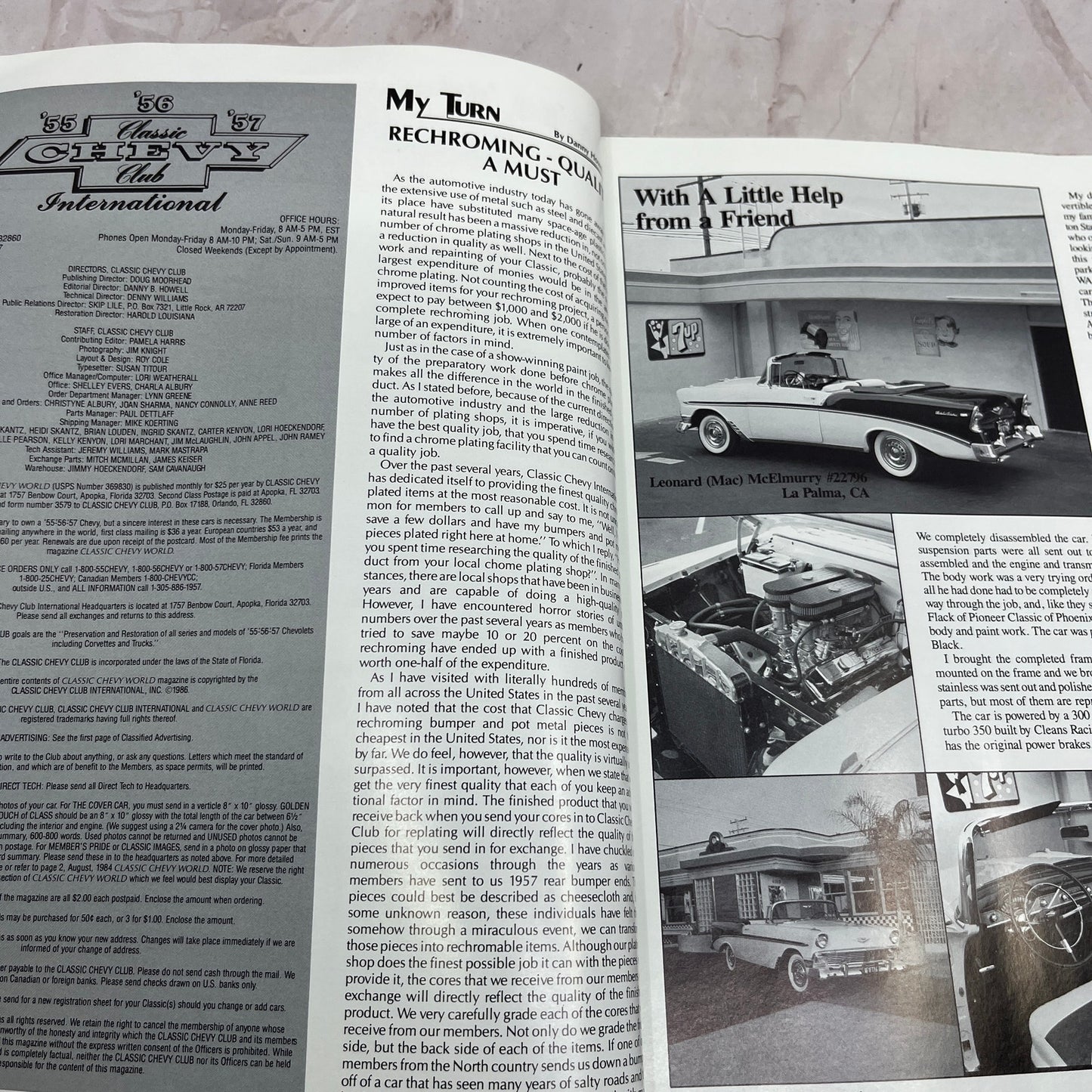Nomad Lift & Tail Gate - '55, '56, '57 Classic Chevy World Magazine Dec 1986 M31