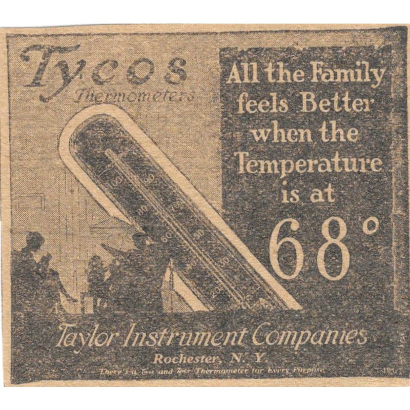 Taylor Instrument Co Rochester NY Tycos 1923 Magazine Ad Clip AE1-7