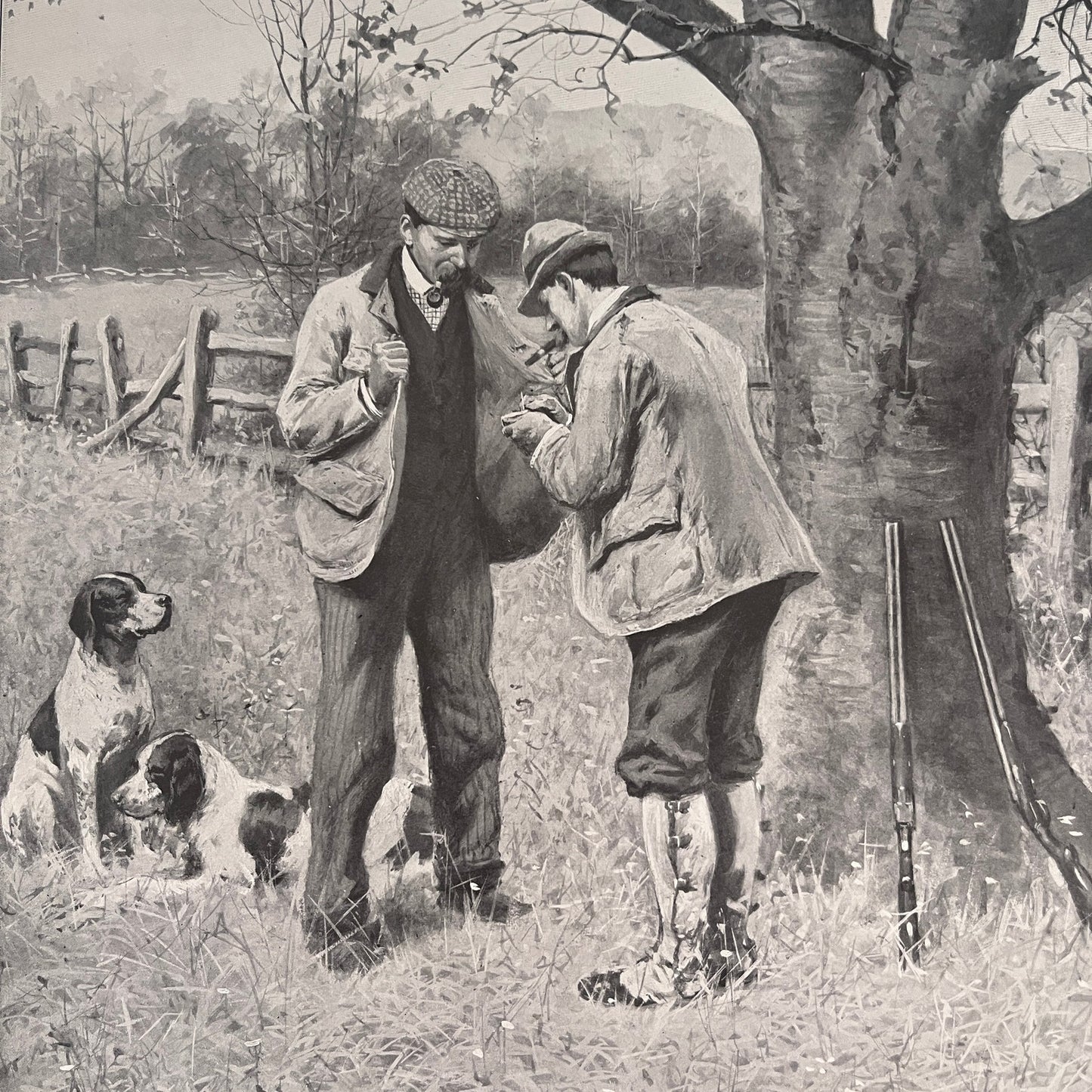 The Last Match - Hunting Scene - Original 1904 A.B. Frost Art Print V26-4
