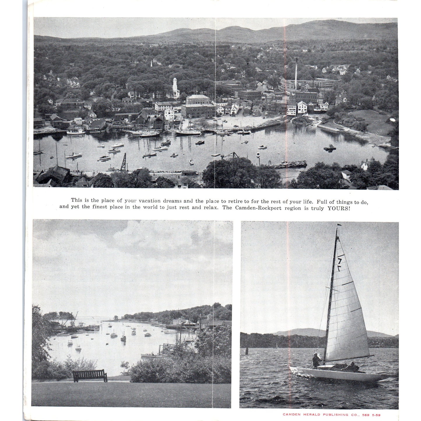 Vintage 1957 Camden Rockport and Lincolnville Area Maine Brochure TF4-B3
