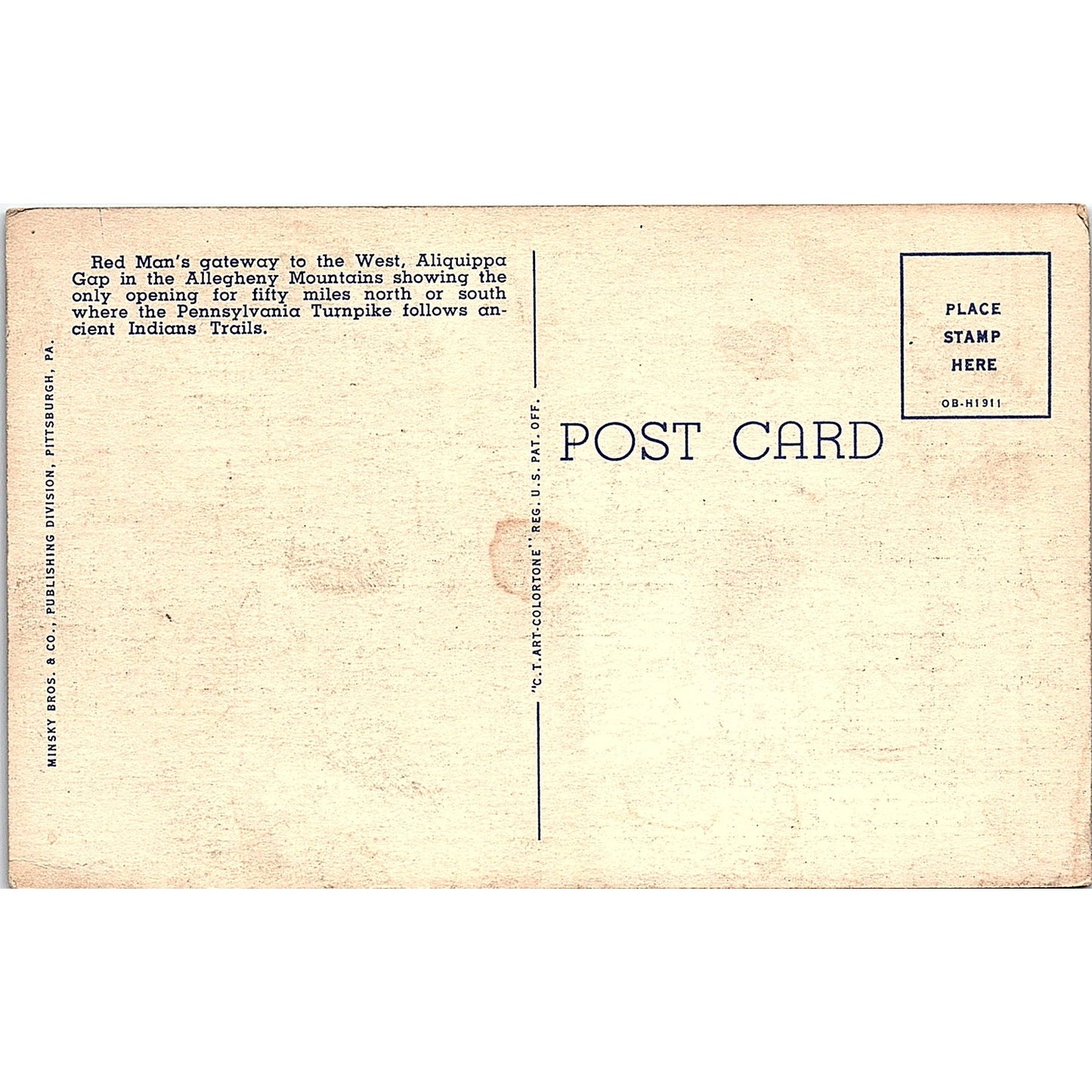 Pennsylvania Turnpike Through Famous Aliquippa Gap Vintage Postcard PE16