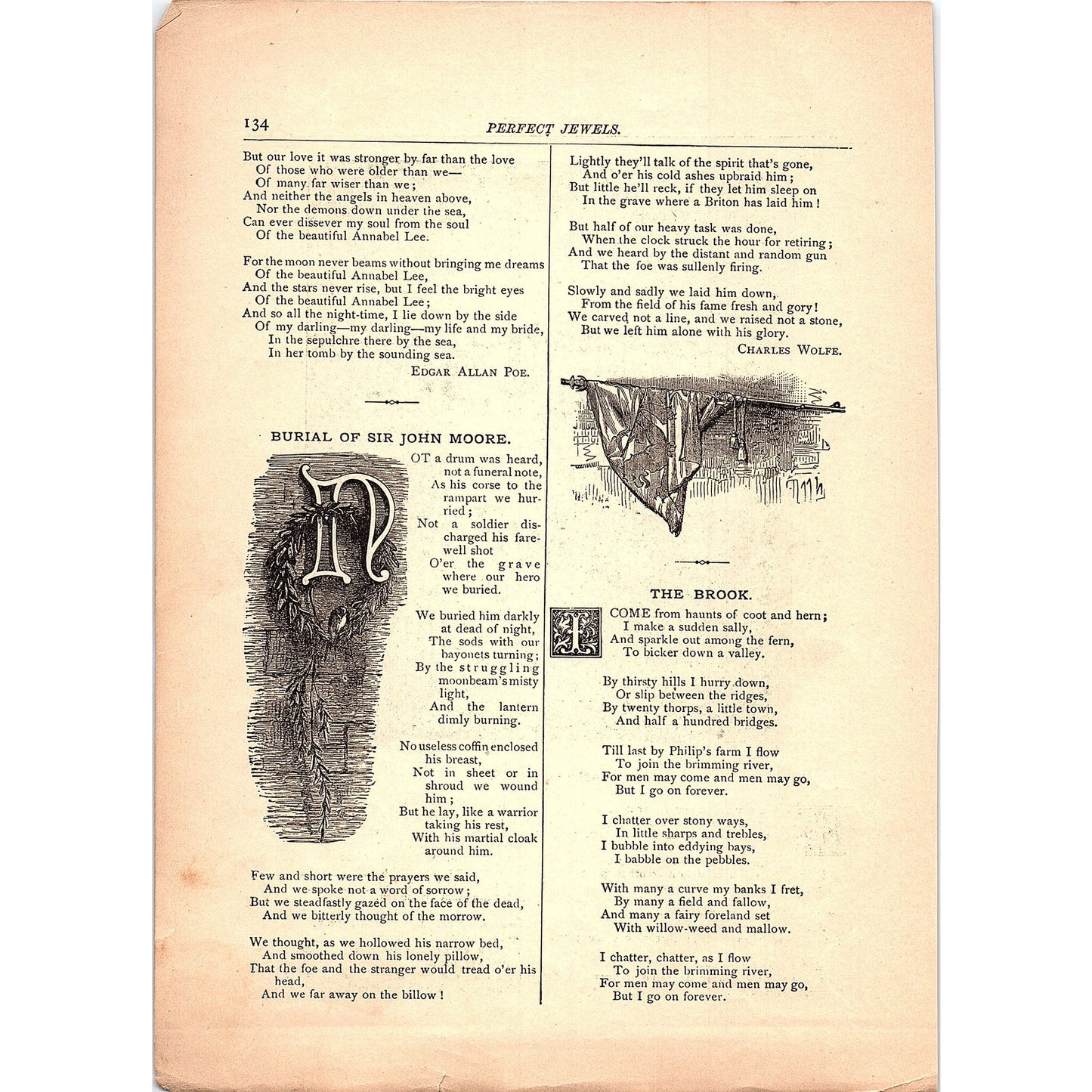 Annabel Lee Edgar Allan Poe, Burial of Sir John Moore Wolfe 1884 Poem TA5-CJ-3