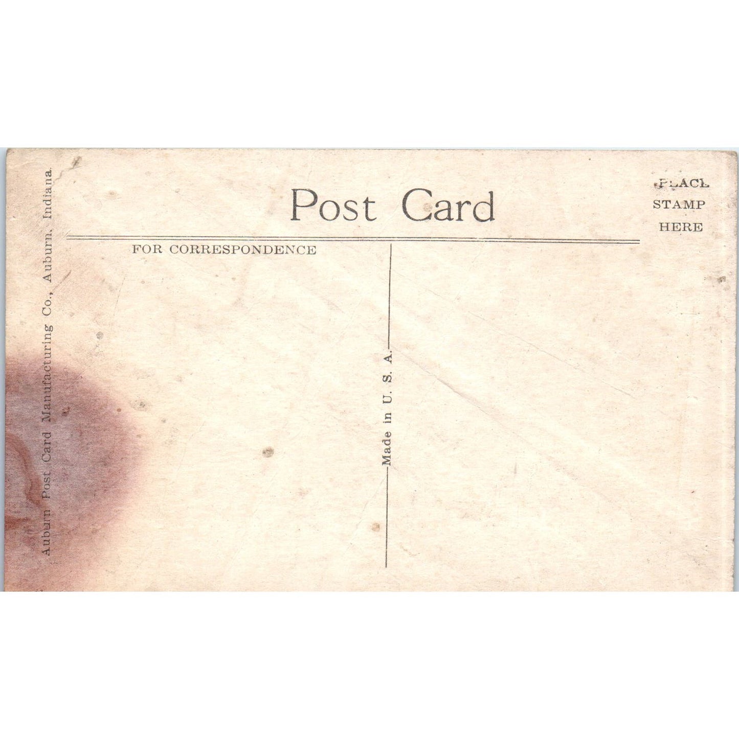 c1910 Main Street Looking South from Thatcher's Auburn IN Original Postcard PC10