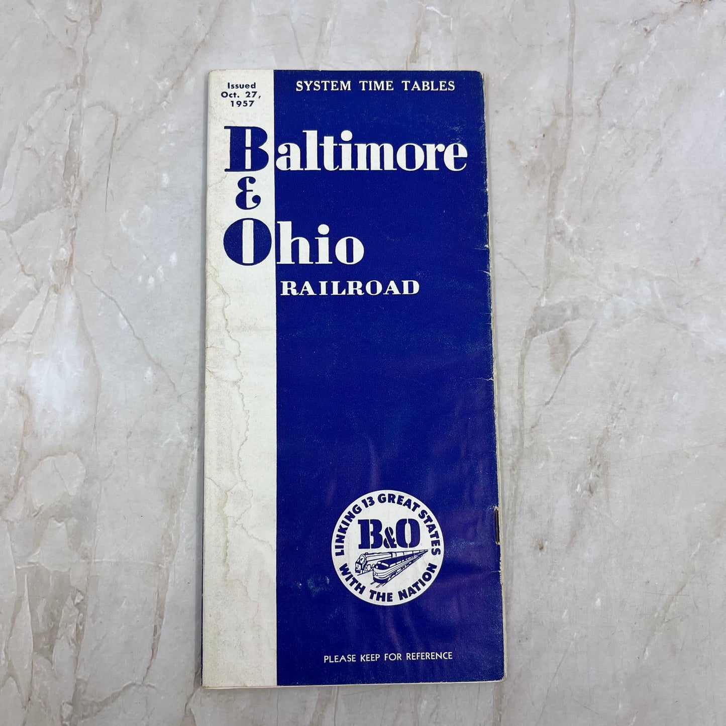 1957 Baltimore and Ohio B & O Railroad Time Table TI8-S4