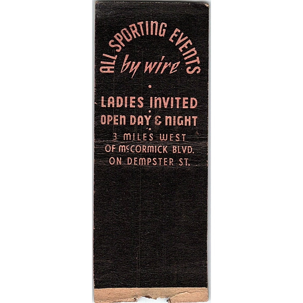 The Lincoln Tavern Morton Grove IL Vintage Matchbook Cover SC7-Y10