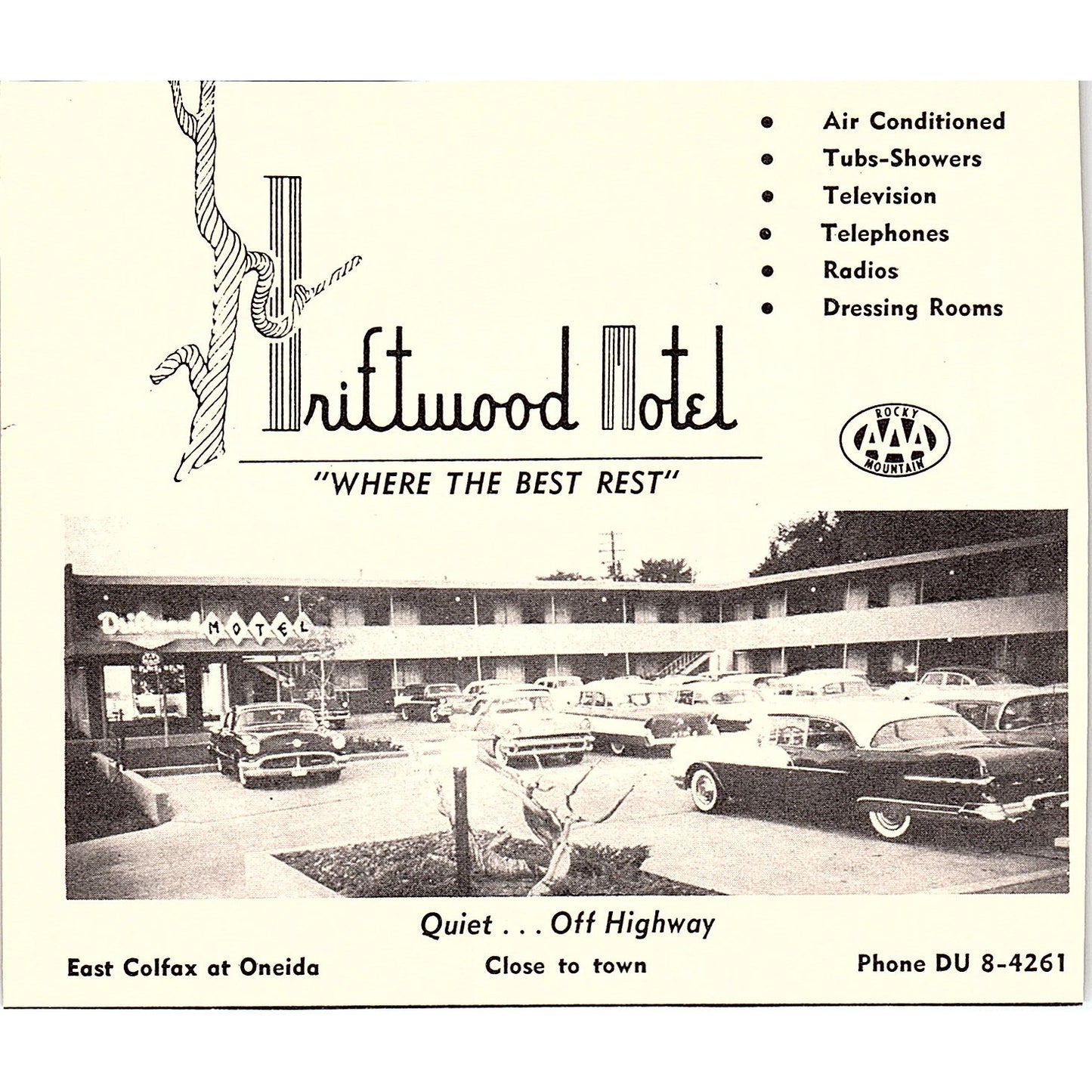 Thriftwood Motel, Combs Manor House Denver CO 1958 Ad AG1-H1