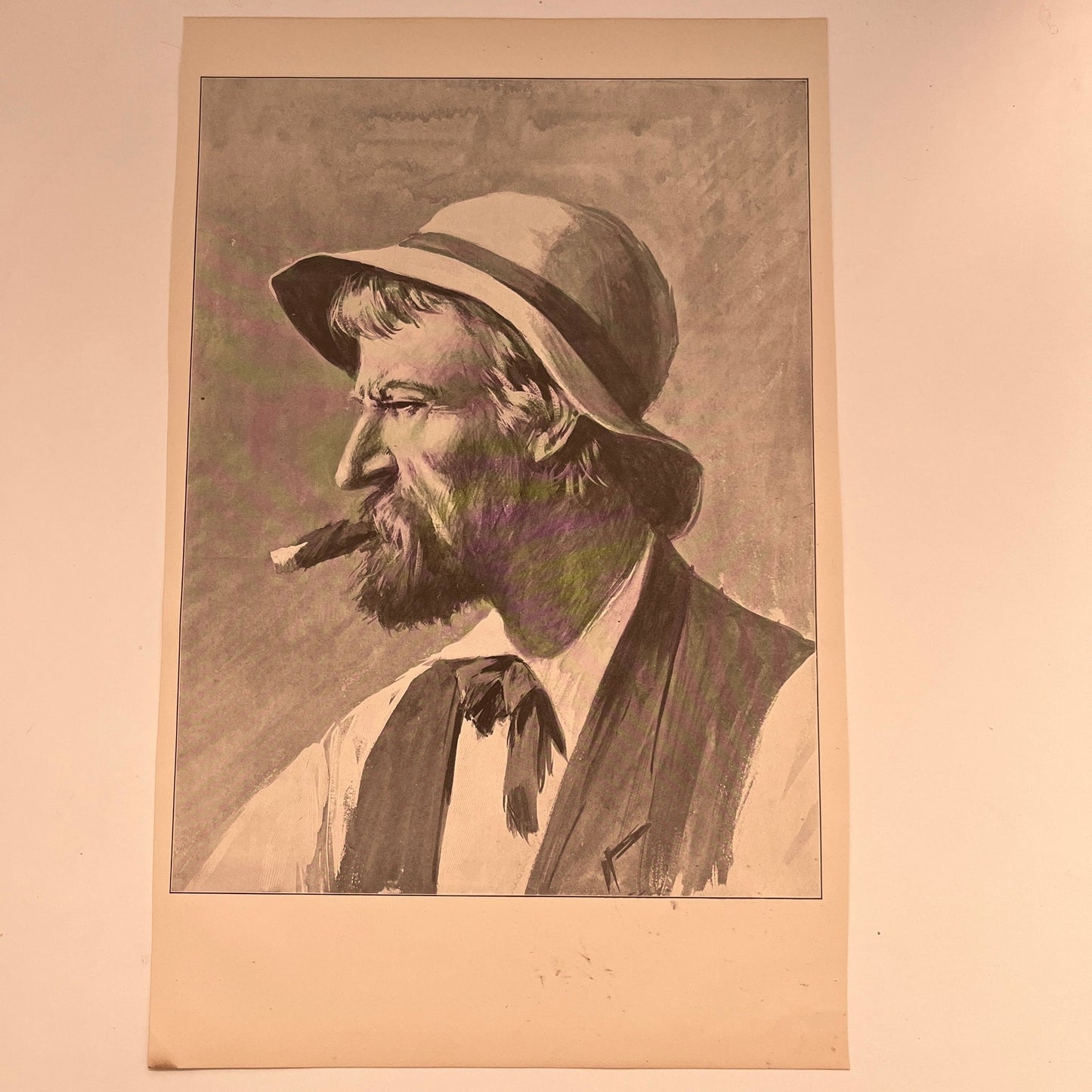 Abner Thompson's Way - Portrait - Original 1904 A.B. Frost Art Print V26-4