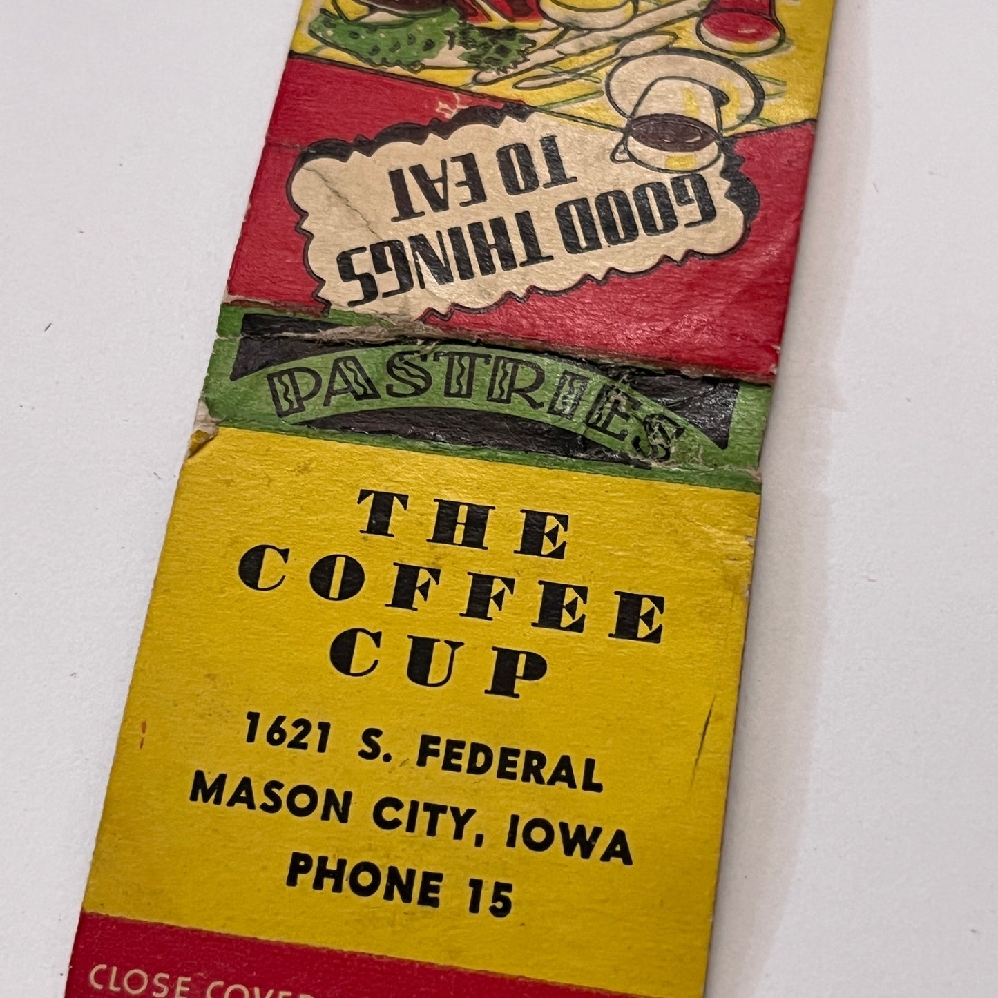 The Coffee Cup Restaurant Mason City Iowa Vintage Matchbook Cover TB6-MB1-15