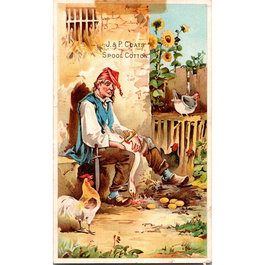 Golden Goose J&P Coats S.G. Austin & Co 3x5" 1880s Victorian Trade Card AI9-M27