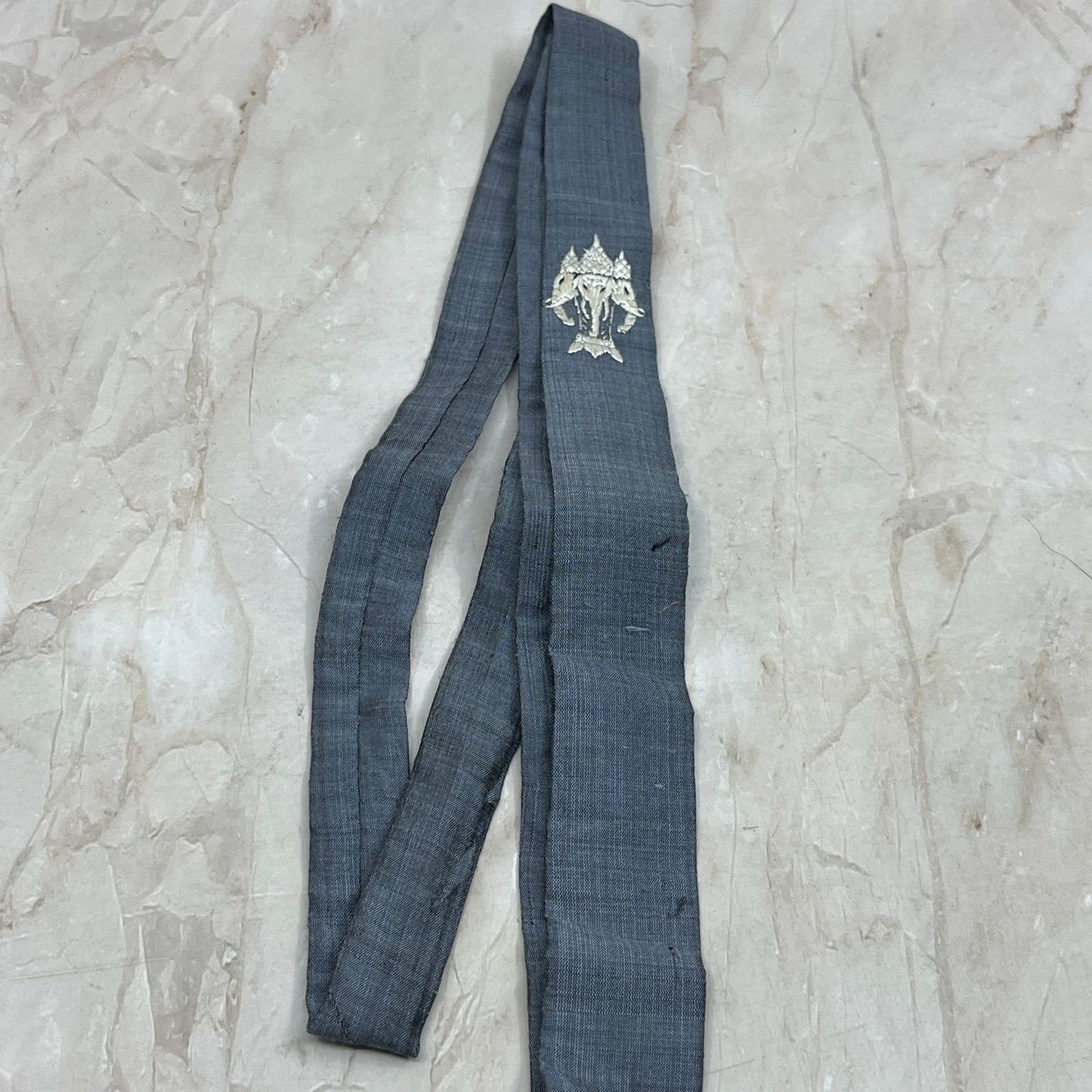 Retro Pure Silk Embroidered Made in Thailand Straight Slim Necktie Tie TJ4-T1