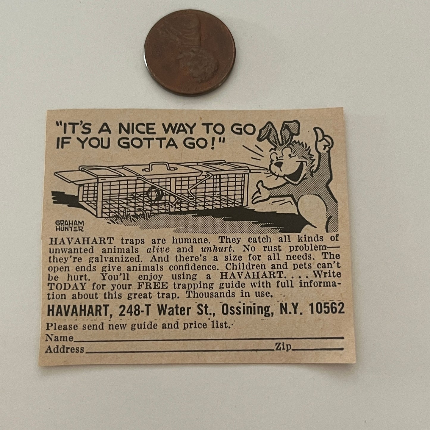 Havahart Graham Hunter Water Street Ossining NY 1971 Magazine Ad SAG4-S14