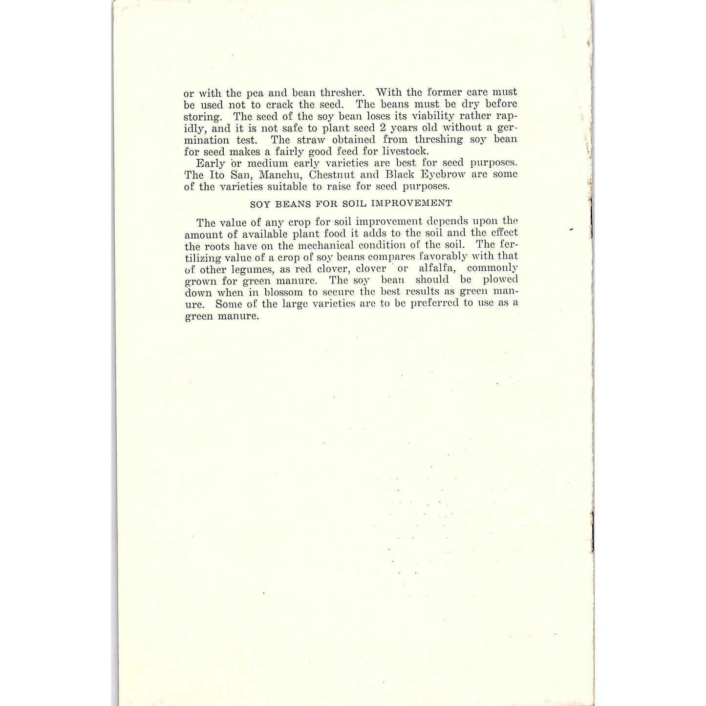 The Soy Bean, An Annual Legume 1919 Ames Iowa Farm Bulletin TK2-XB6