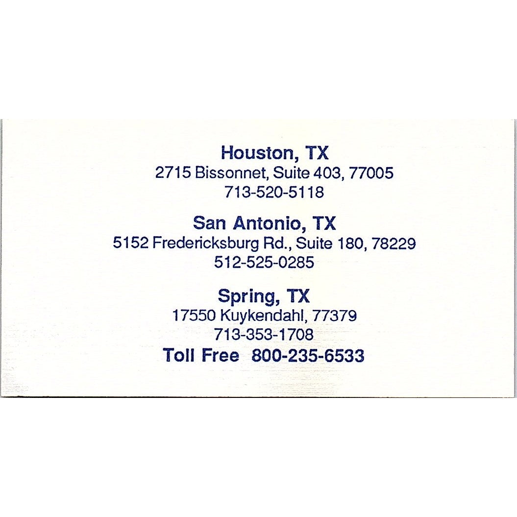 Wanise Haywood LVN The Diabetic Shoppe Texas Vintage Business Card SD9-B8