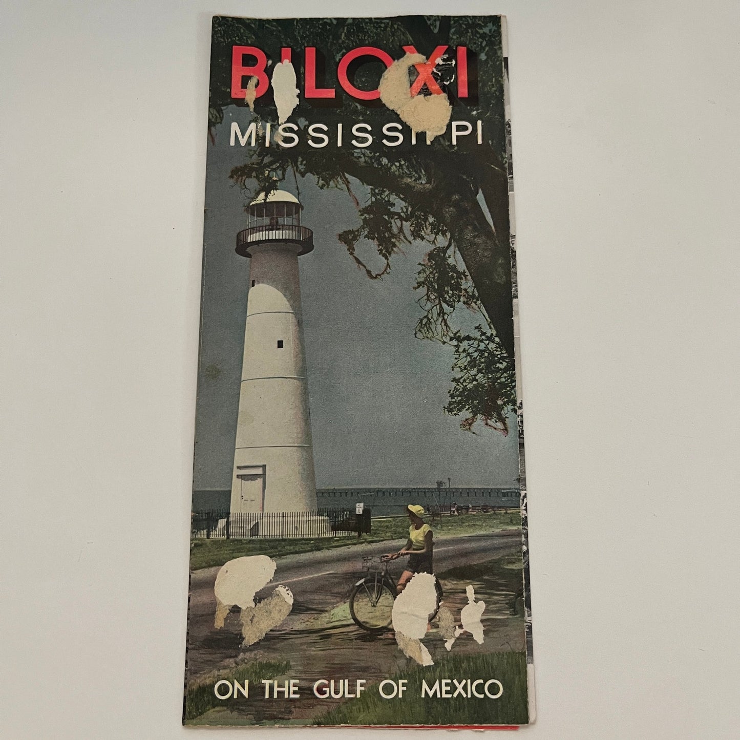 Biloxi MS Gulf Coast Attractions Fold Out Map & 1953 Travel Brochure AG8-H6