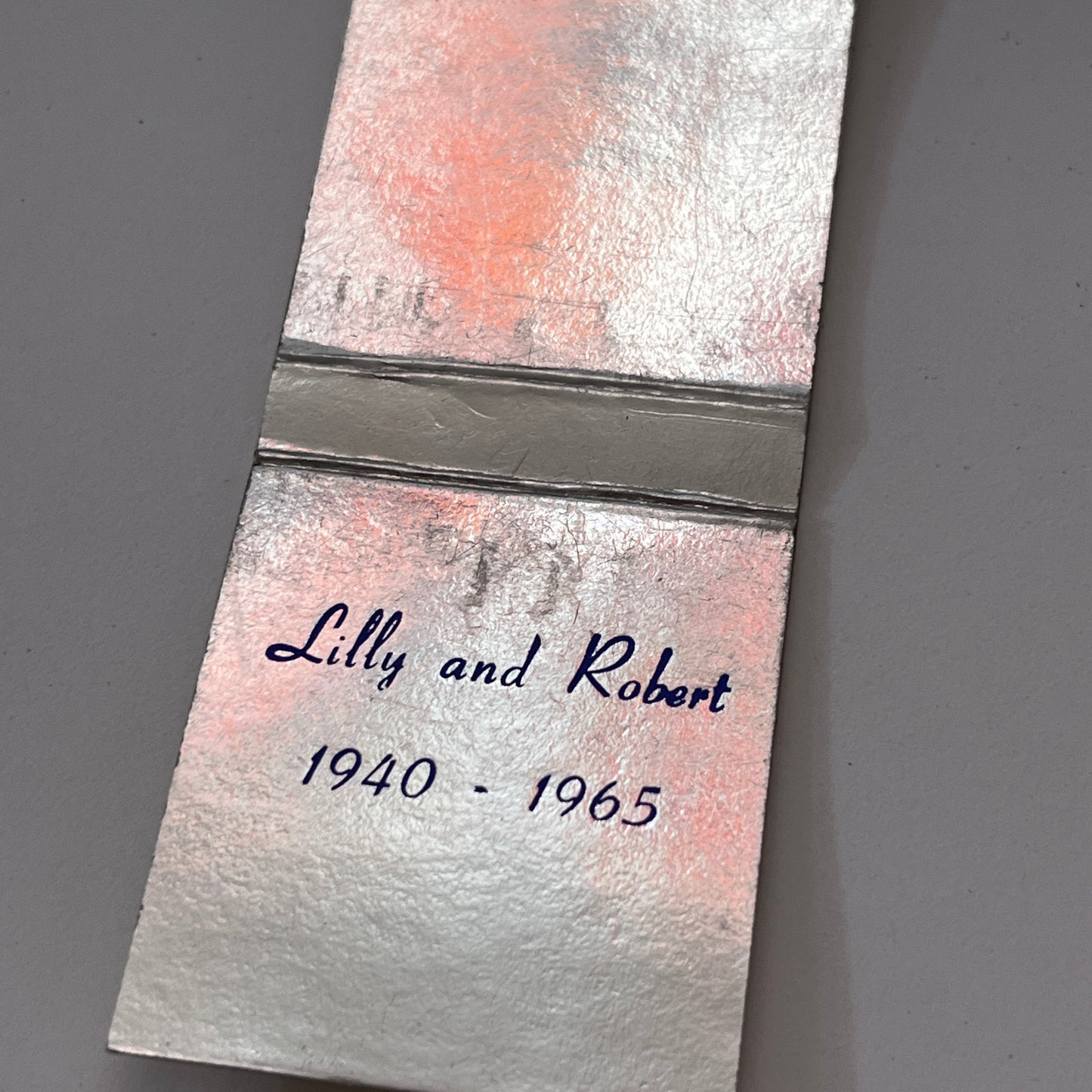Lilly and Robert Anniversary 1940-1965 Monogrammed Matchbook Cover TB6-MB1-8
