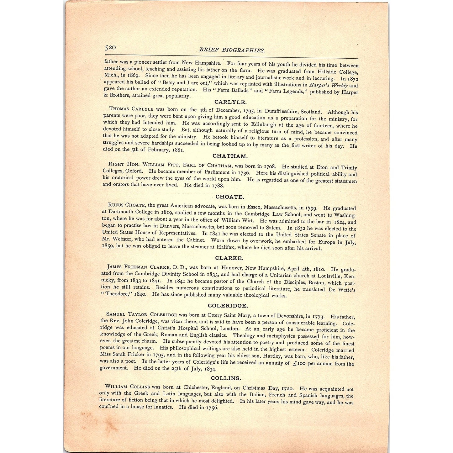 Brief Biographies of Contributors to Perfect Jewels 8 Pages 1884 TA5-CJ-6