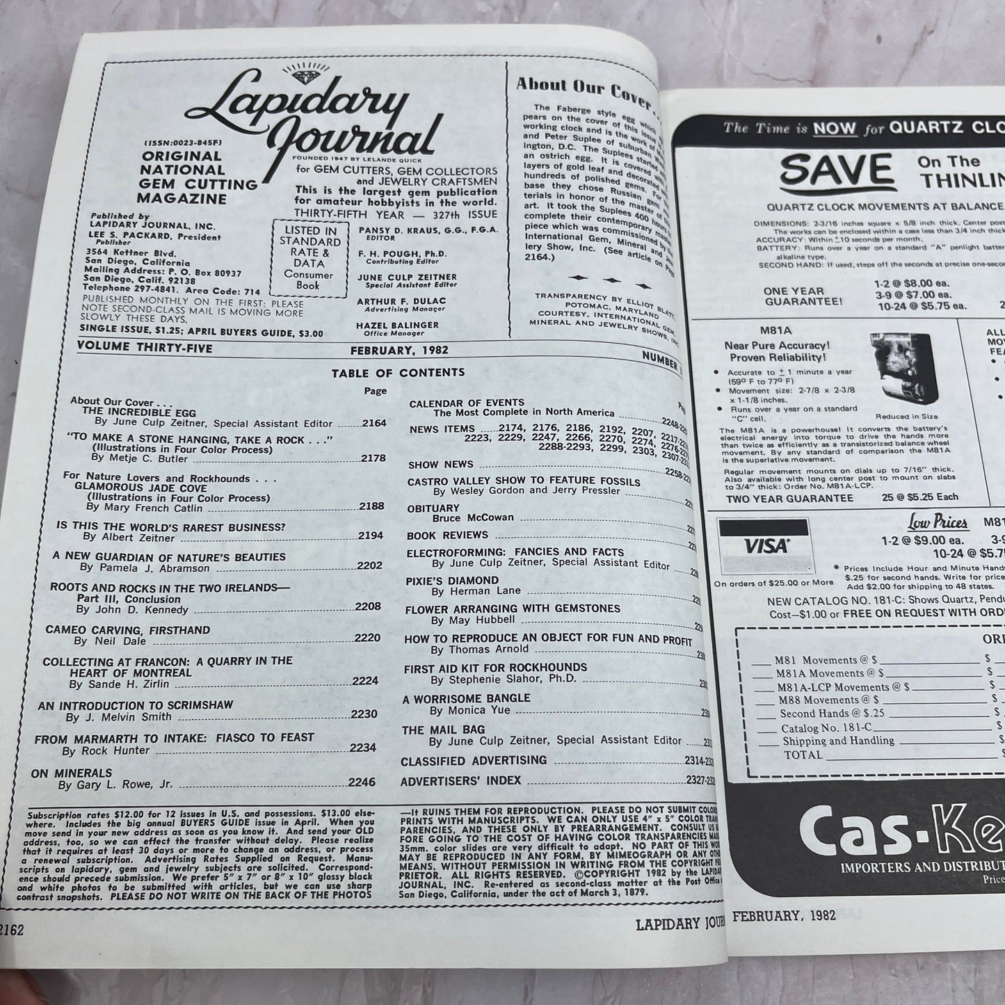 A Faberge Style Egg Clock - Lapidary Journal Magazine - Feb 1982 M27