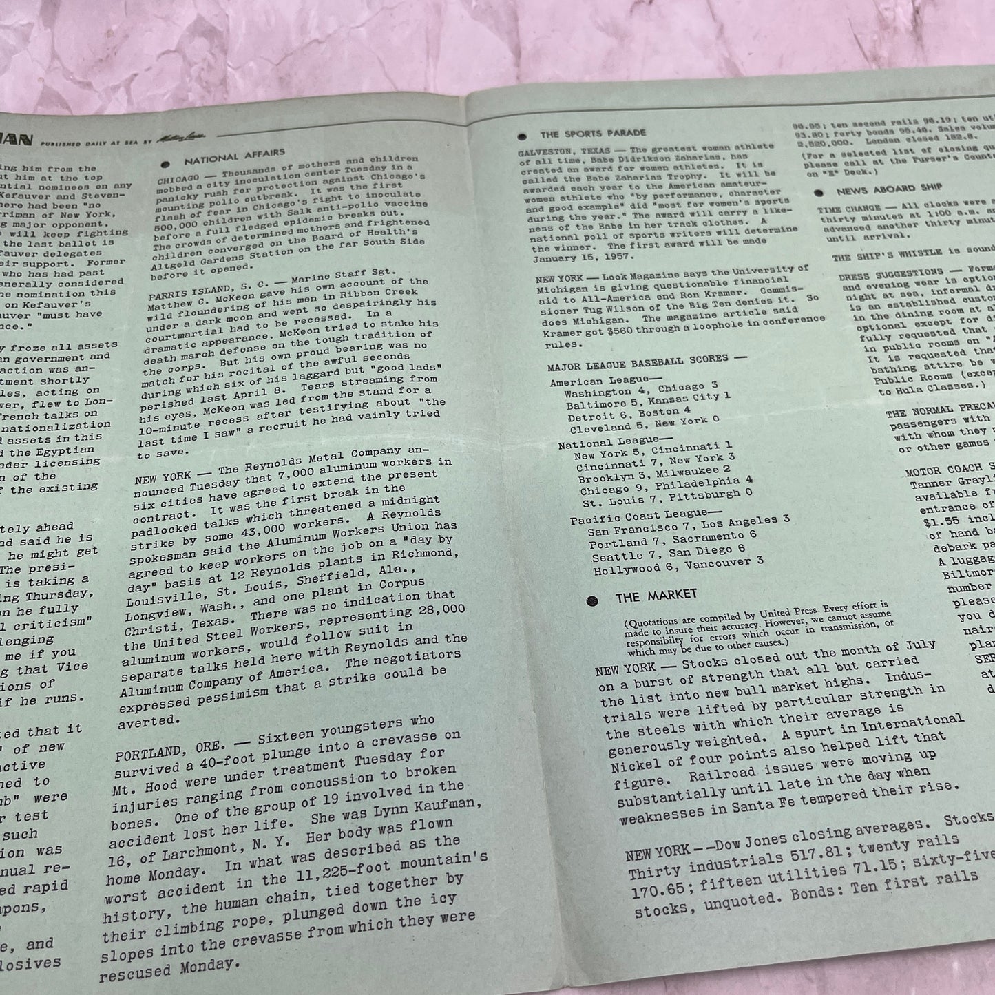 1956 Aug 1 - The Polynesian Hawaii Travel Newsletter Matson Lines TJ5-E1