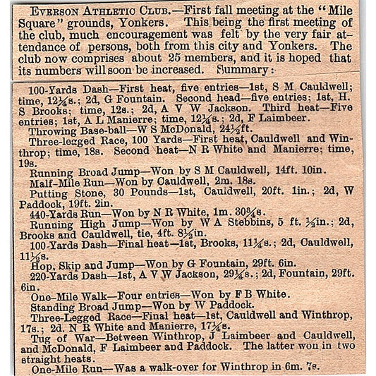 Everson Athletic Club Fall Meeting at Mile Square Grounds Yonkers 1878 AG2-H3
