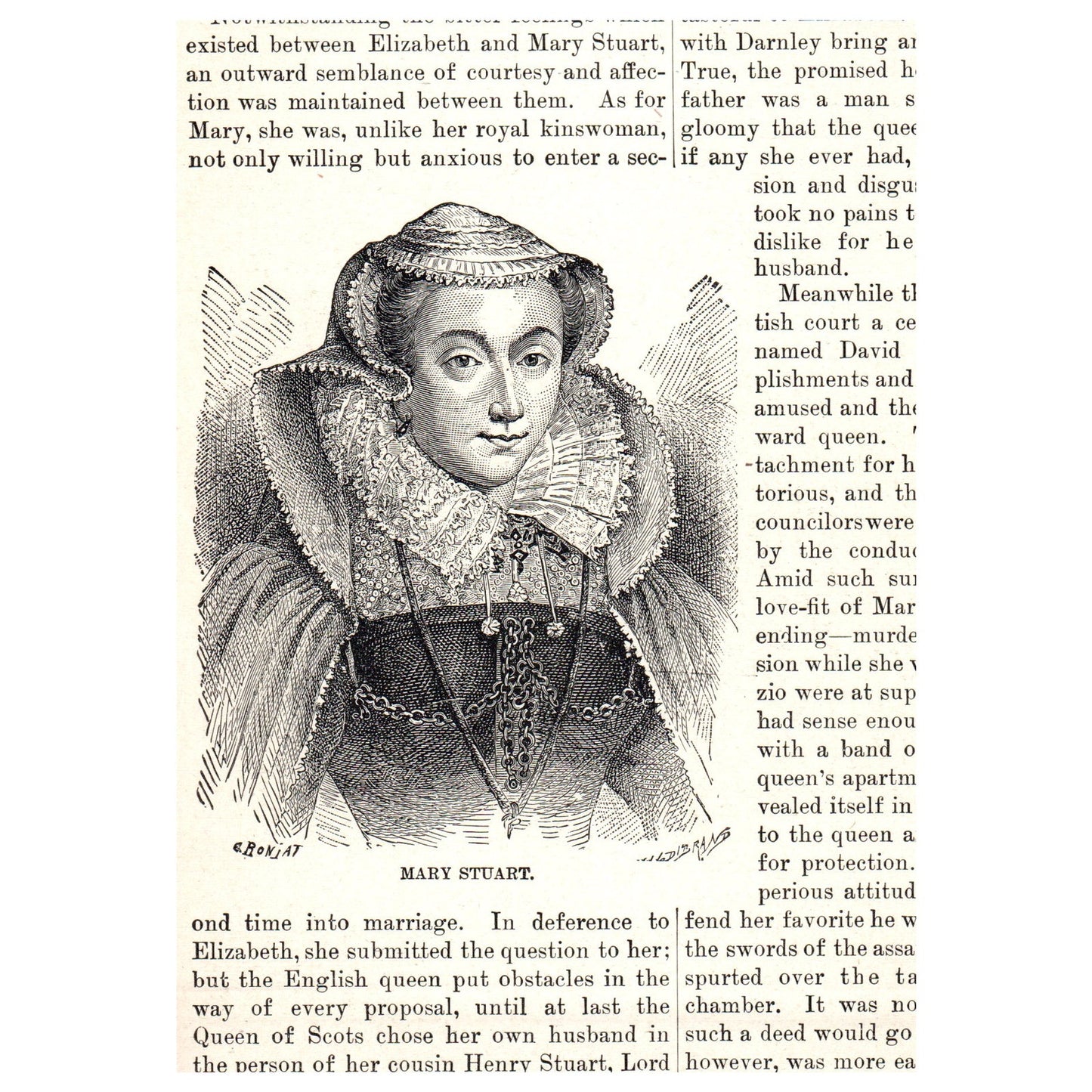 Mary Stuart and Francis II Vierge 1911 Engraving Print AF5-9