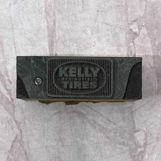 Retro Kelly Tires Springfield Vintage Letterpress Printers Block Plate SF5