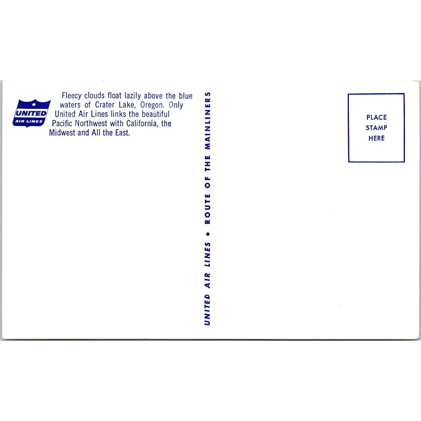 United Airlines Akron In Flight Menu Vintage Postcard PC19