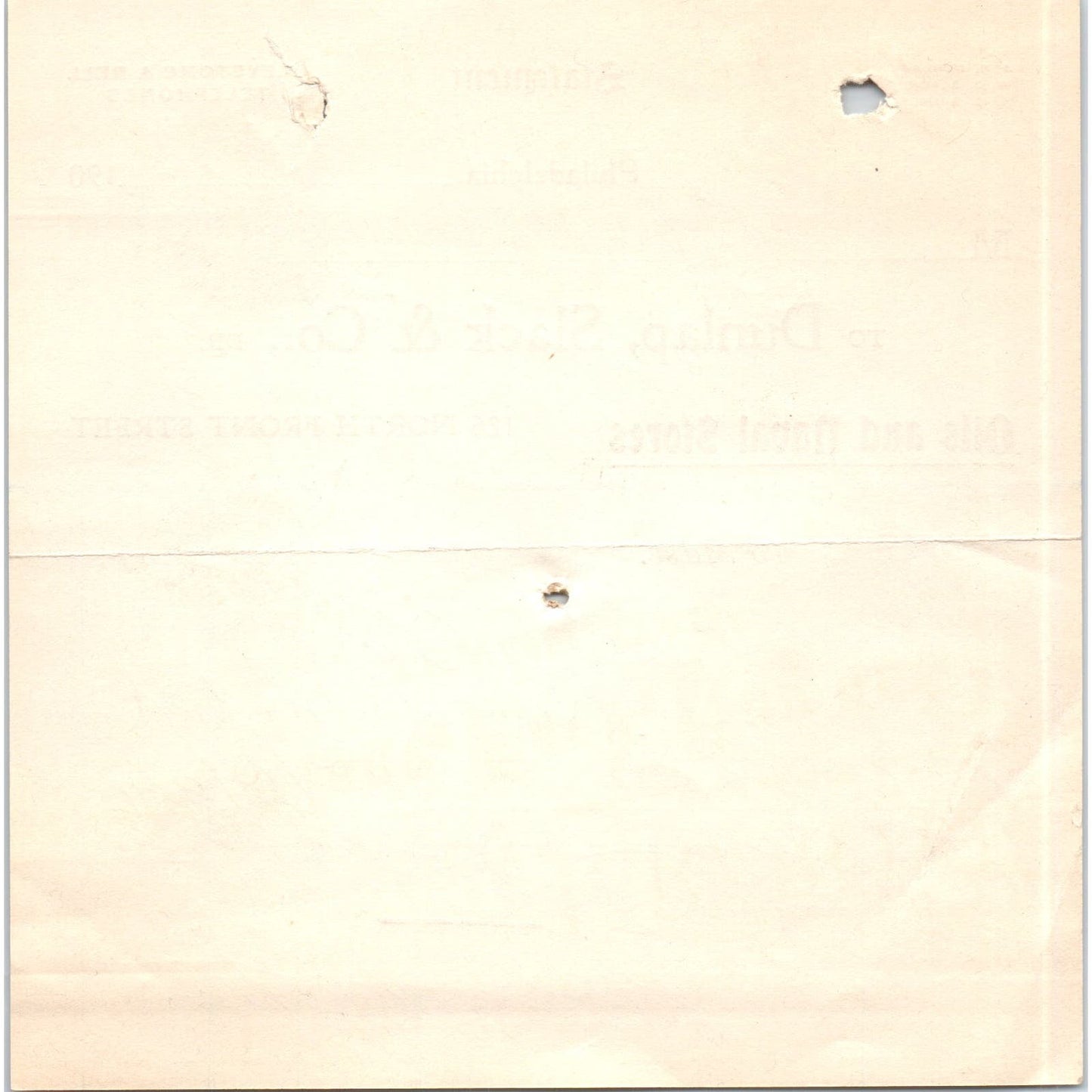 1909 Dunlap, Slack & Co Oils and Naval Stores Philadelphia Billhead Receipt D11