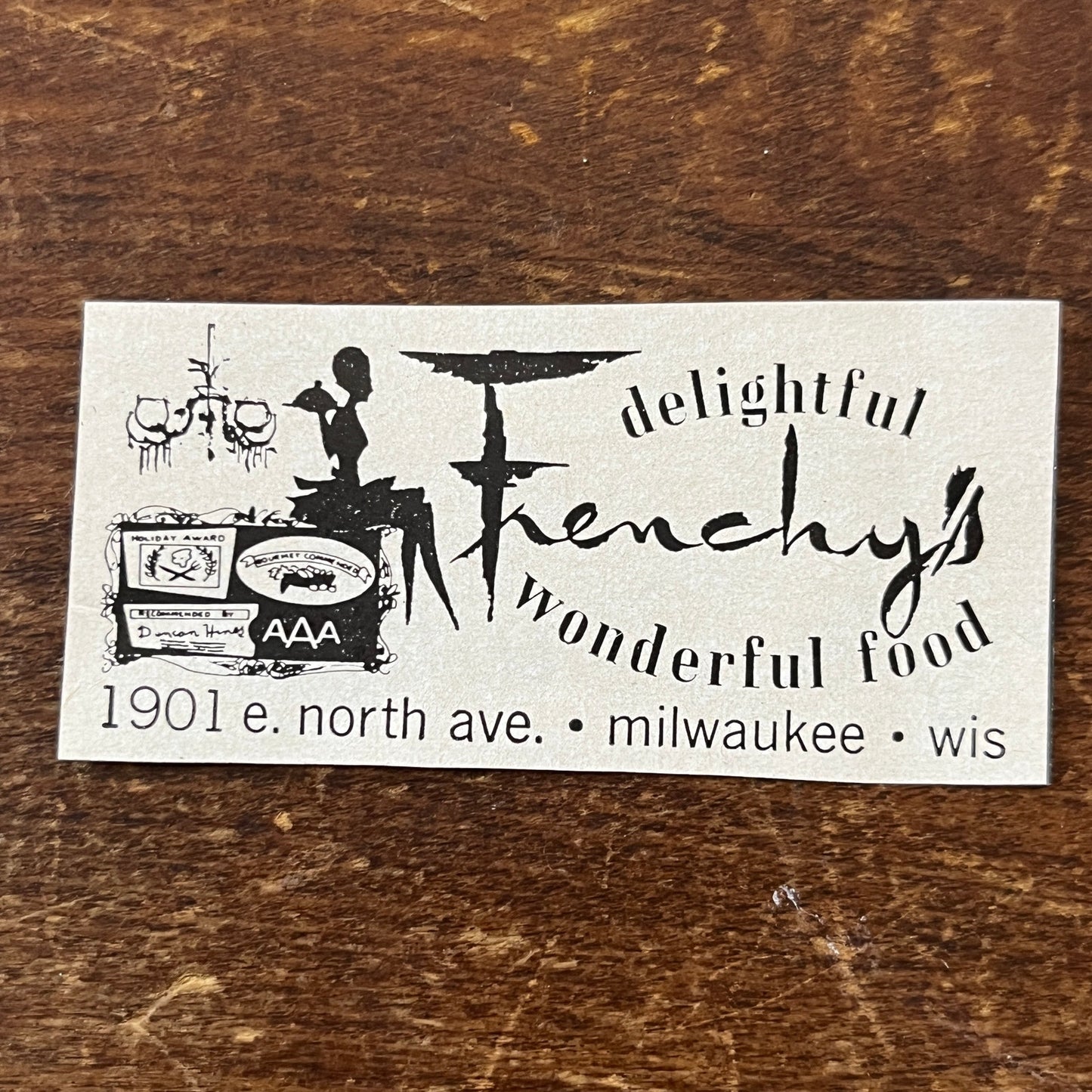 Frenchy's Wonderful Food Milwaukee WI 1967 Ad AG2-S1