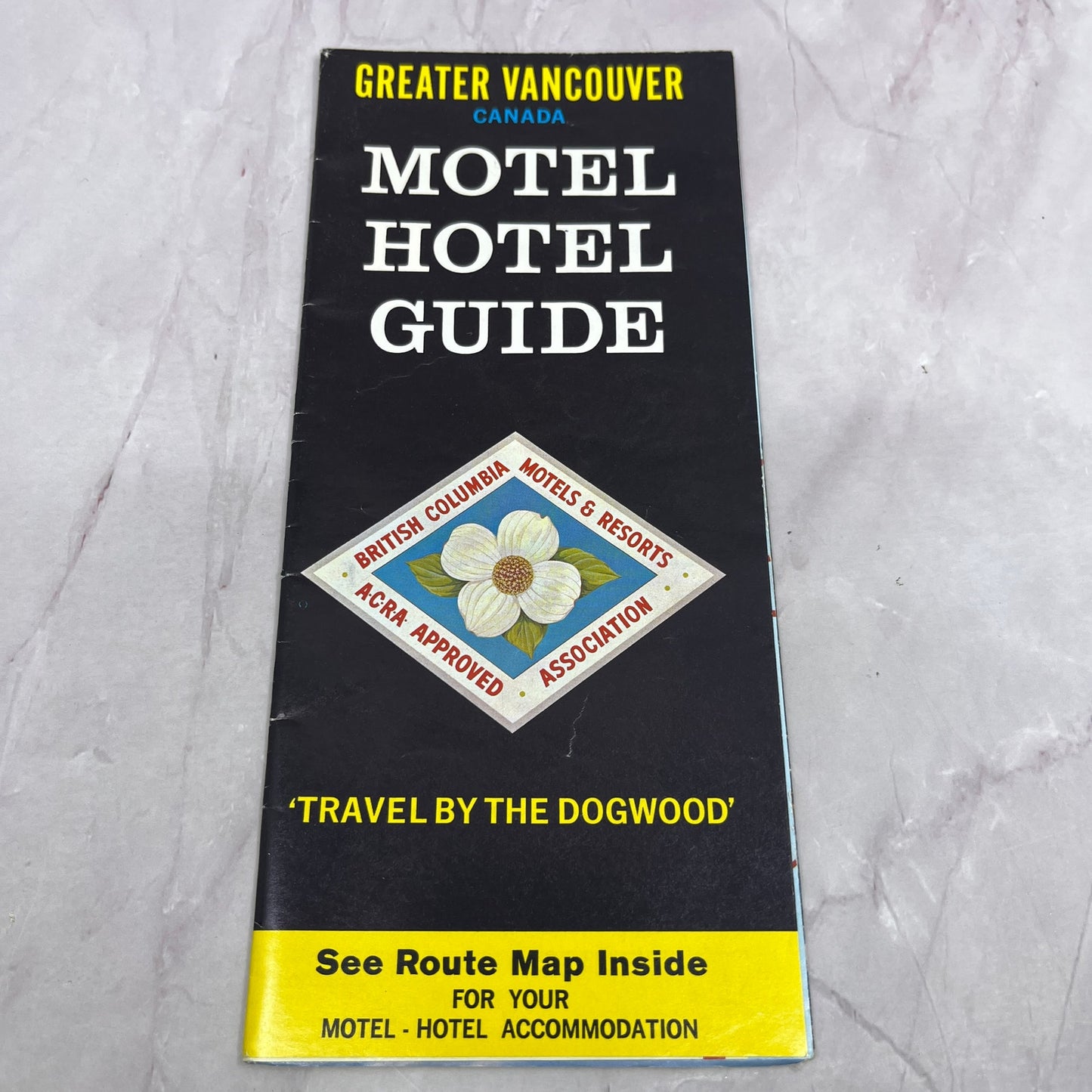 1968 Greater Vancouver Canada Motel Hotel Guide Travel Fold Out Map TH2-MP1