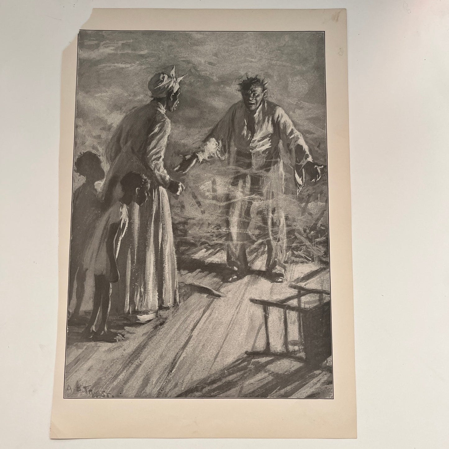 Unwelcome Visitor - African American Family Scene 1904 A.B Frost Art Print V26-4