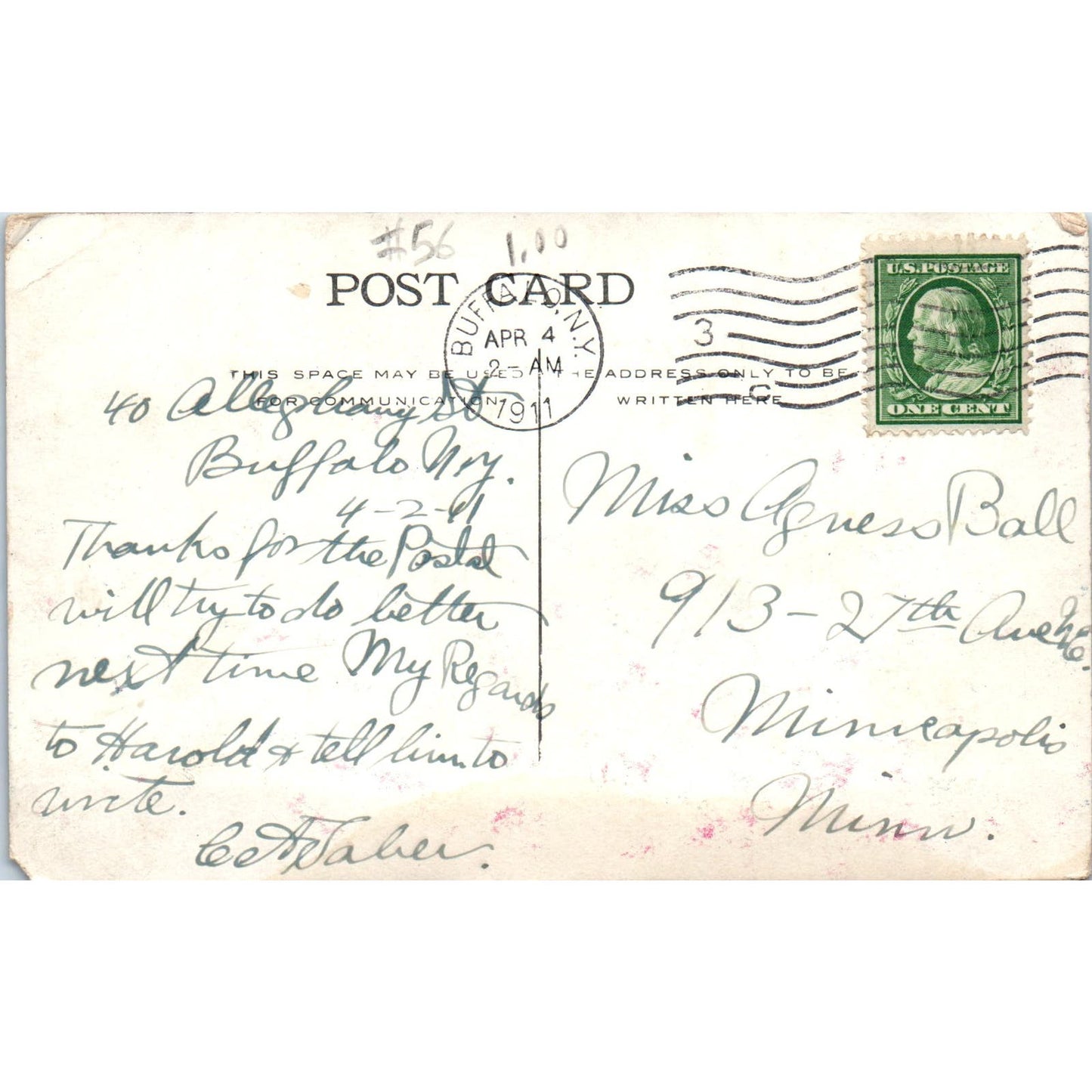 1911 Congregational Church Mason City Iowa Vintage Postcard PD1