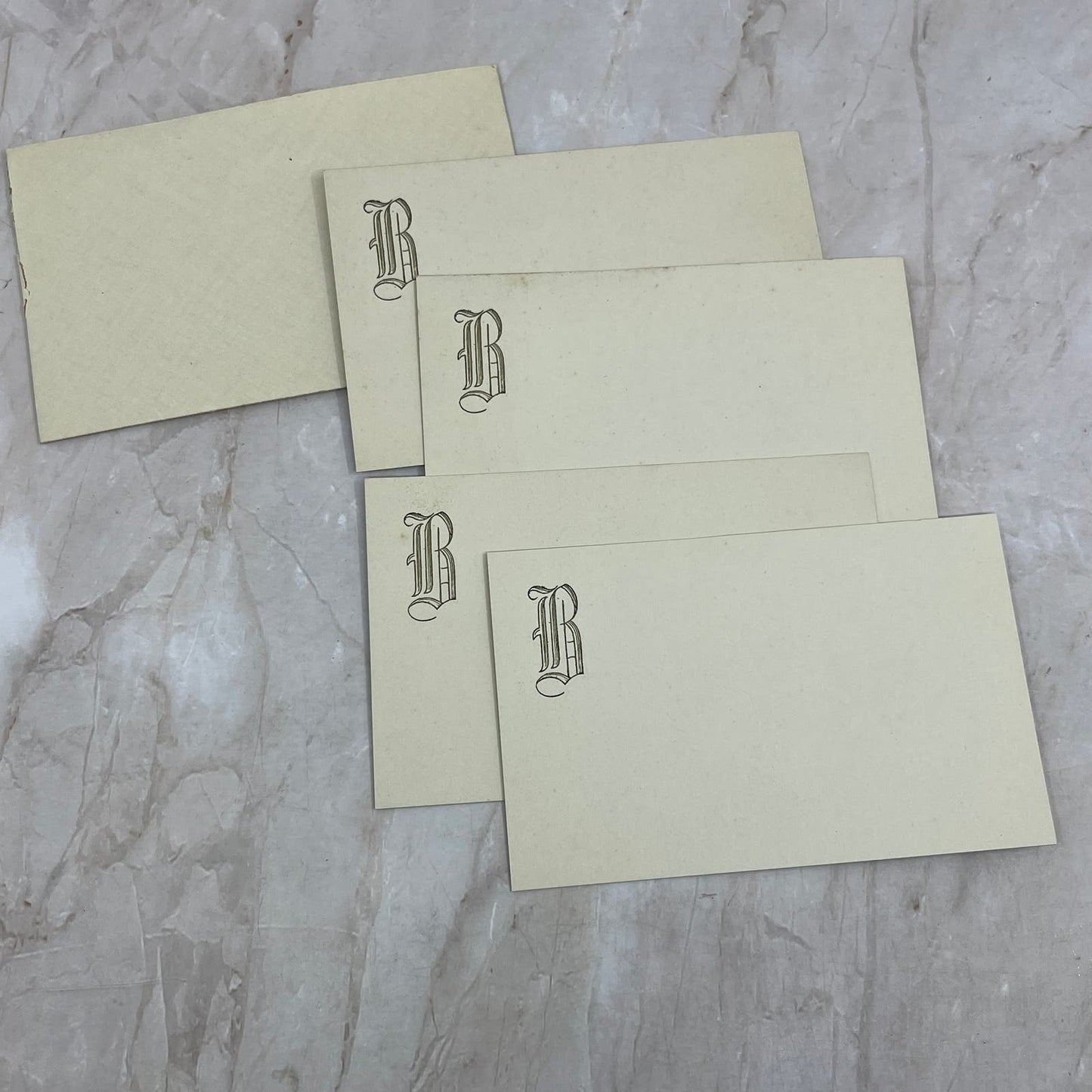Vintage Collection of "R" Monogram Note Cards Set of 4 Unused TG9-E1