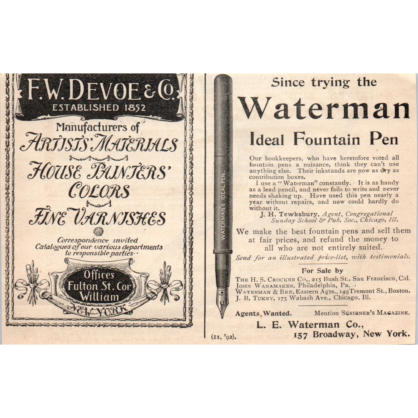 W.L. Douglas Shoe for Gentlemen 1892 Magazine Ad AK5-H8