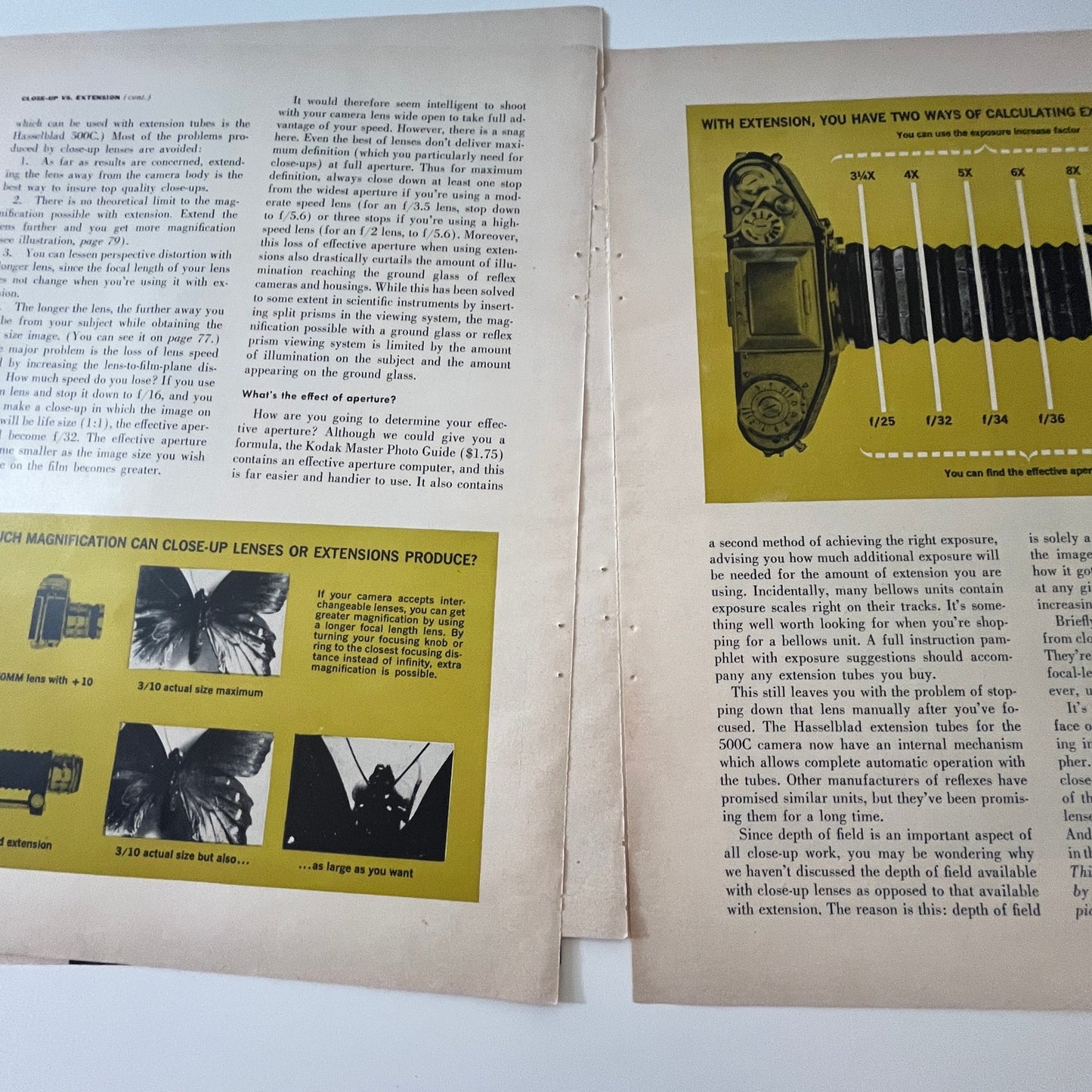 Close-Up Lens Vs Extension 4 Pages 1960 Magazine Article AG6-5