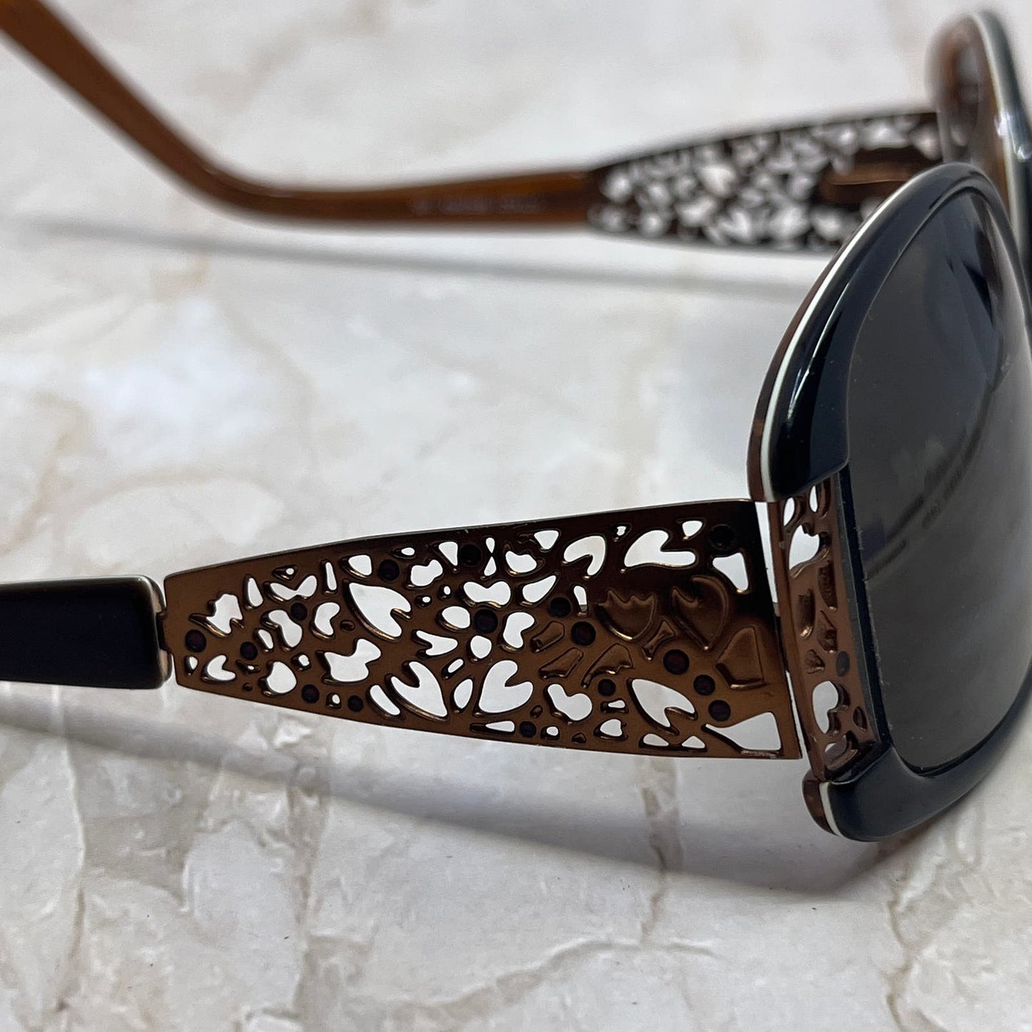 Retro Women’s Brown & Copper Tone Oversize Sunglasses Eyeglasses Frames TD7-G7-9
