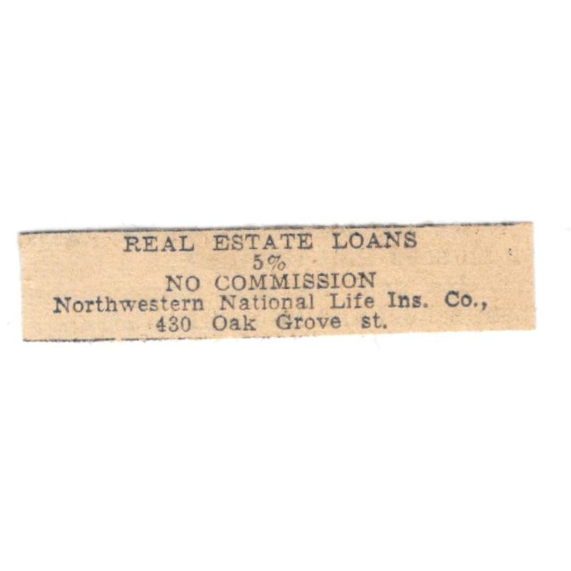 Northwestern National Life Ins. Co 1935 Minneapolis Journal Advertisement AE7-H3