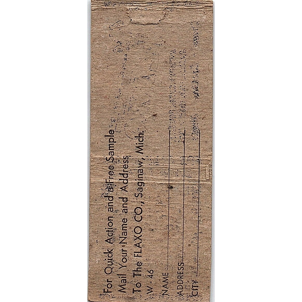 Flaxo Antiphlogistic Poultice Vintage Matchbook Cover SC7-Y5