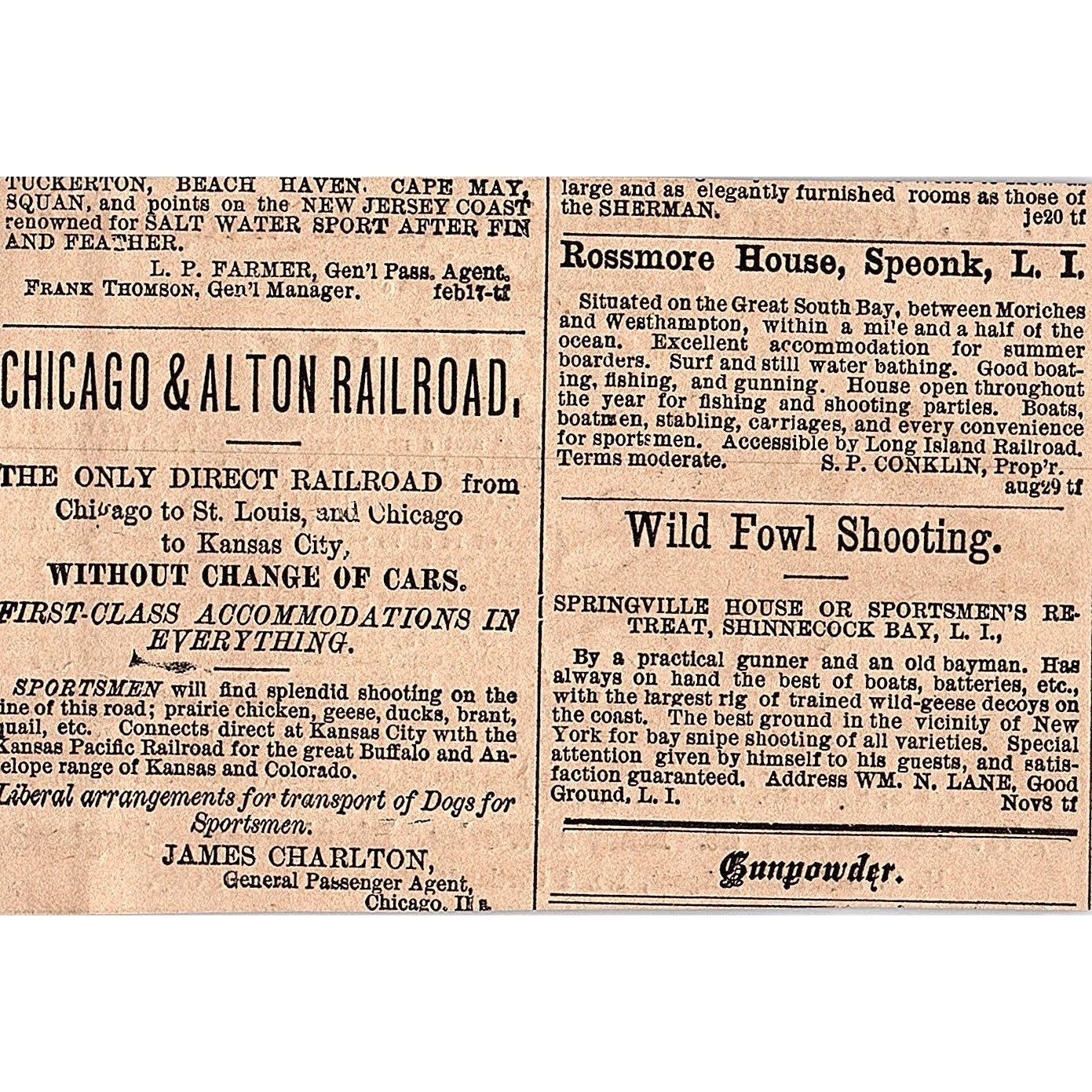 W.W. Greener's Champion Treble Wedge Fast Breech Loader England 1878 Ad AG2-H4