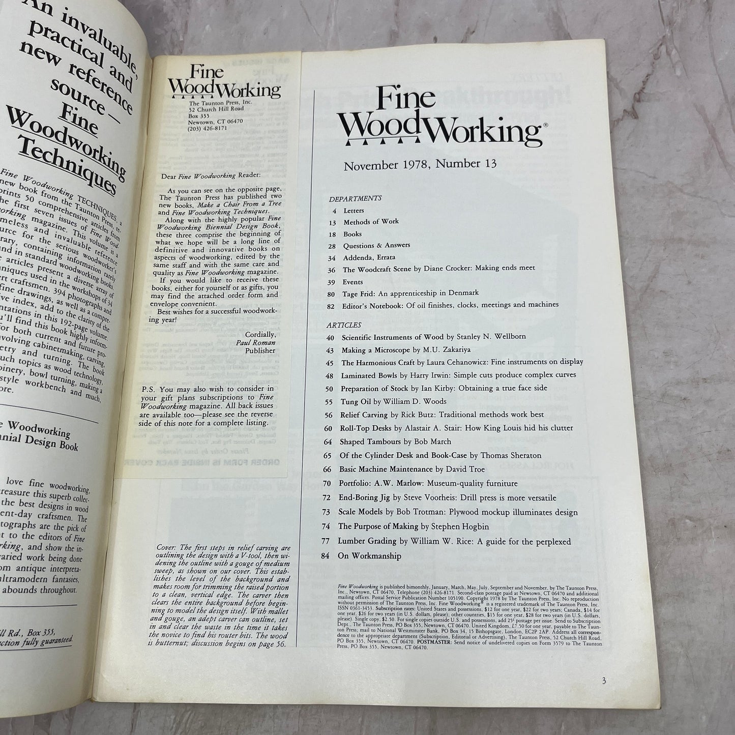 Relief Carving - Nov 1978 - Taunton's Fine Woodworking Magazine M35