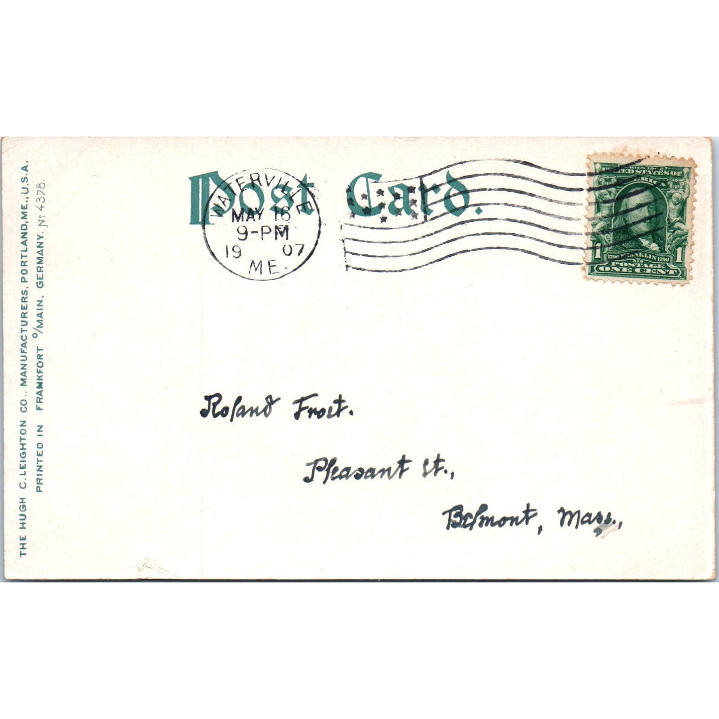 c1905 Messalonskee Stream Waterville Maine Original Postcard PC10