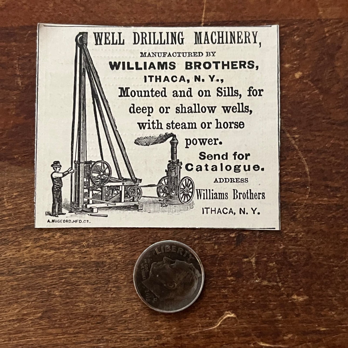 Williams Brothers Well Drilling Machinery Ithaca Original Advertisement AD8-P29