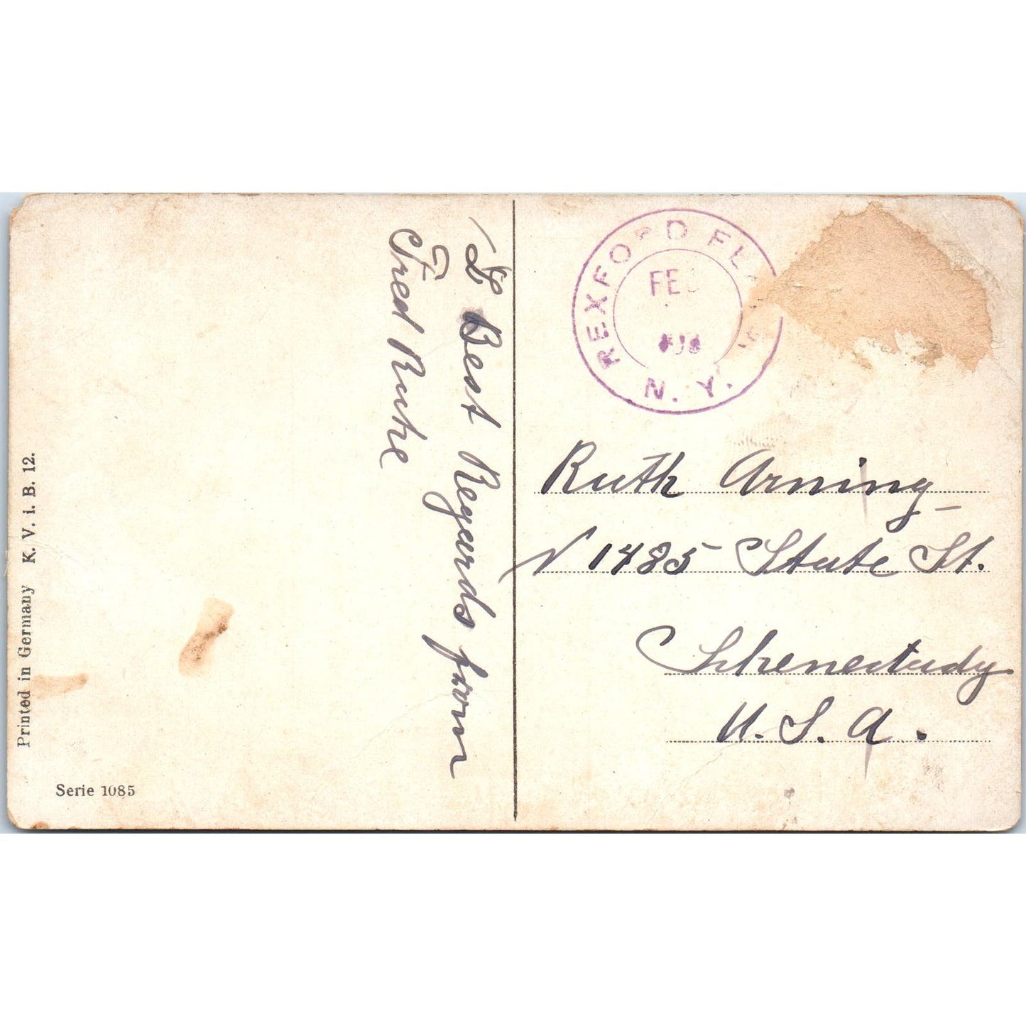 Victorian Girl in Bonnet With Large Brown Retriever Dog c1909 Postcard PD2