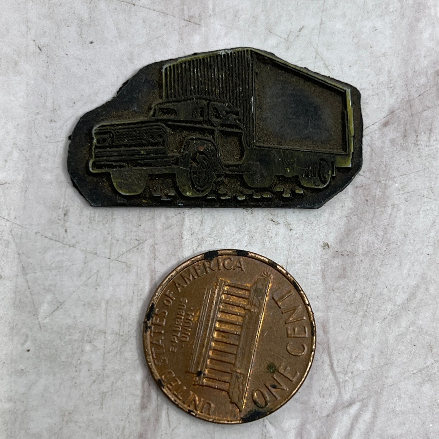 Retro Semi Truck Vintage Letterpress Printers Block Plate SF5