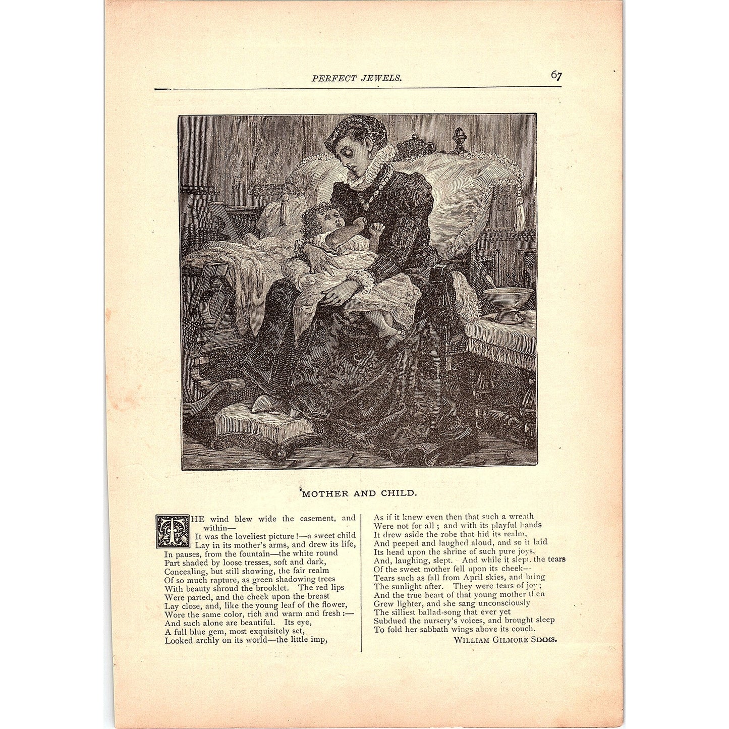 Mother and Child - Gilmore Simms, Destruction of Sennacherib 1884 Poem TA5-CJ-3
